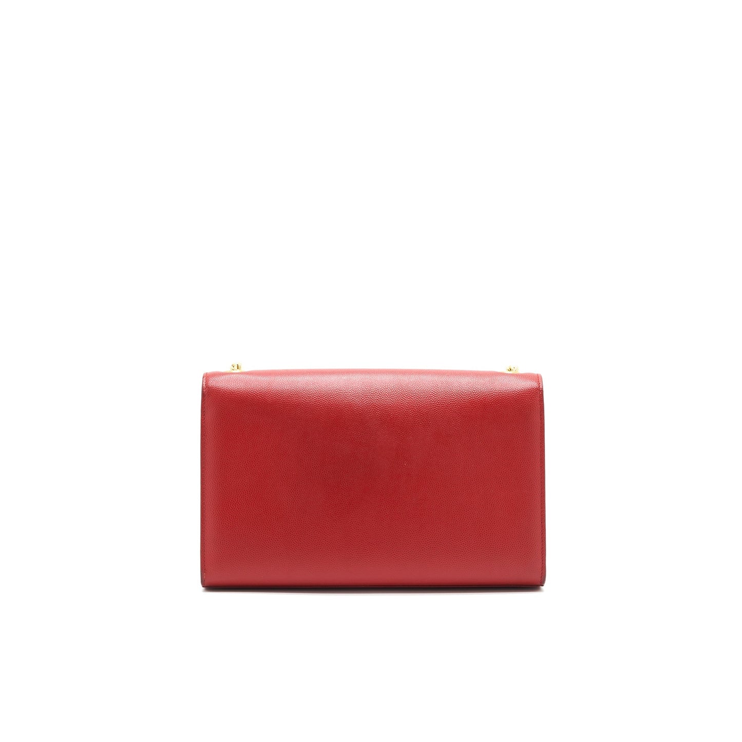 YSL Saint Laurent Grained Calfskin Kate Purse Travel Bag Red Medium
