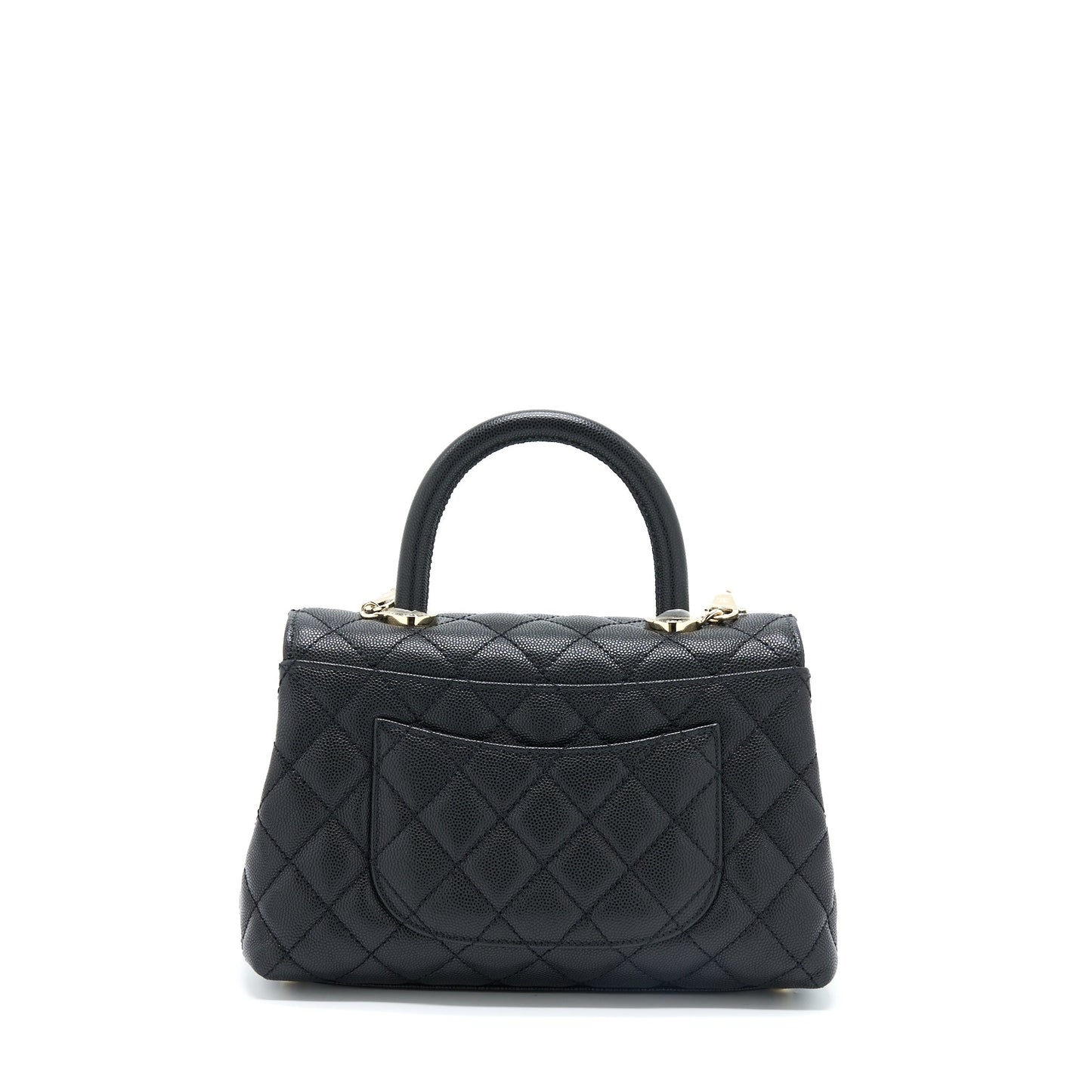 Chanel Coco Handle Caviar LGHW Microchip Black Small Handbag Microchip 2
