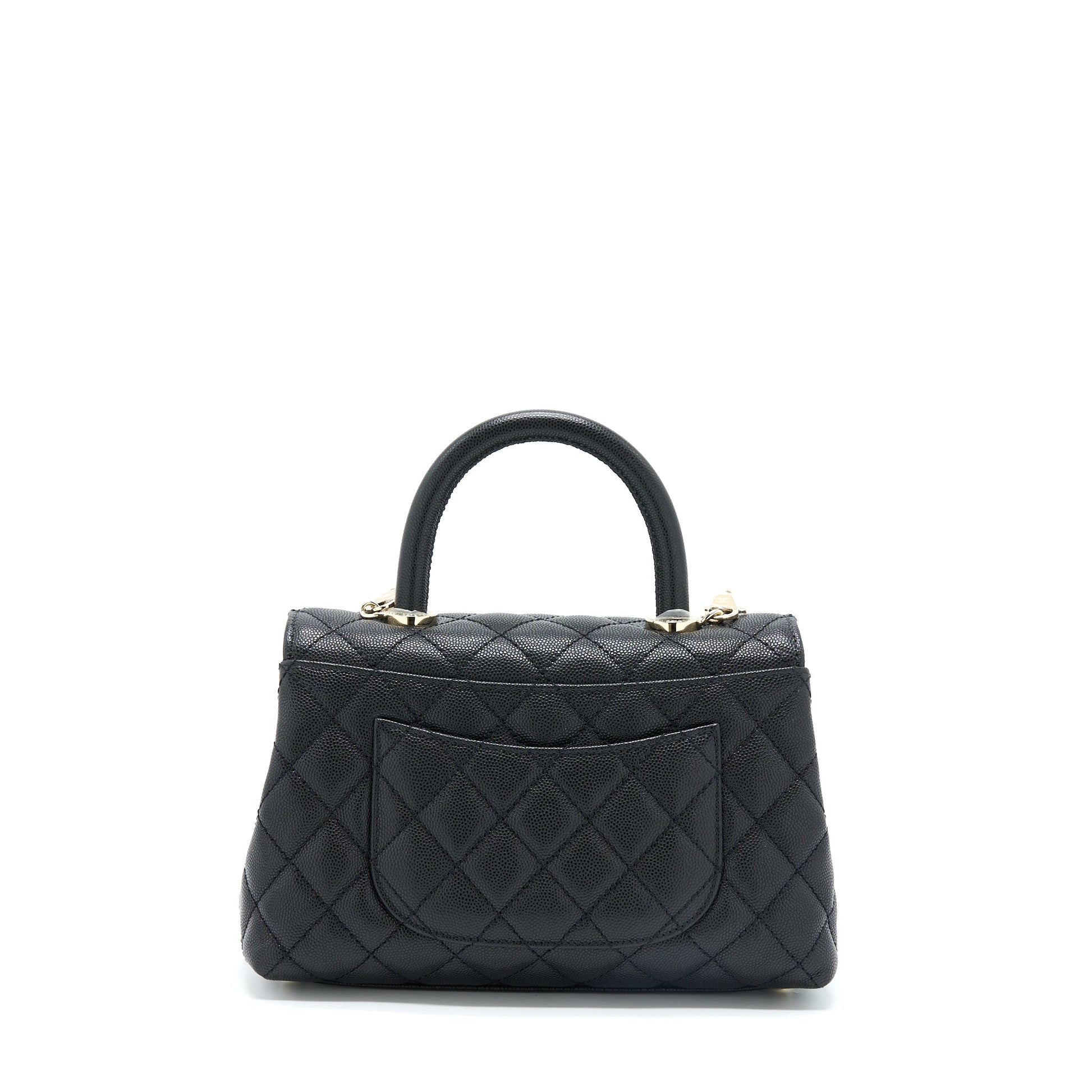 Chanel Coco Handle Caviar LGHW Microchip Black Small Handbag Microchip 2