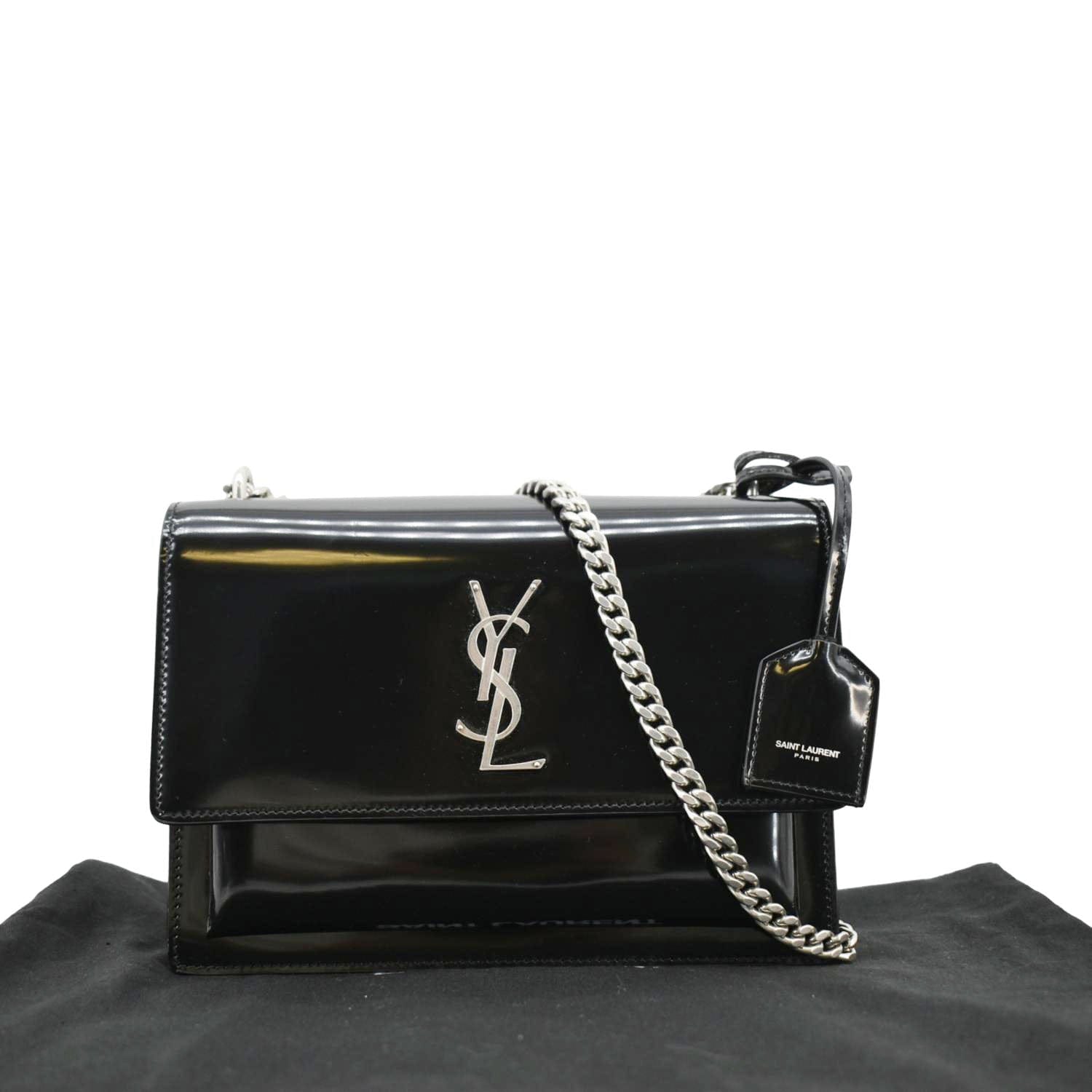 YSL Saint Laurent Yves Sunset Shoulder Bag Leather Monogram Black Saint Laurent Sunset