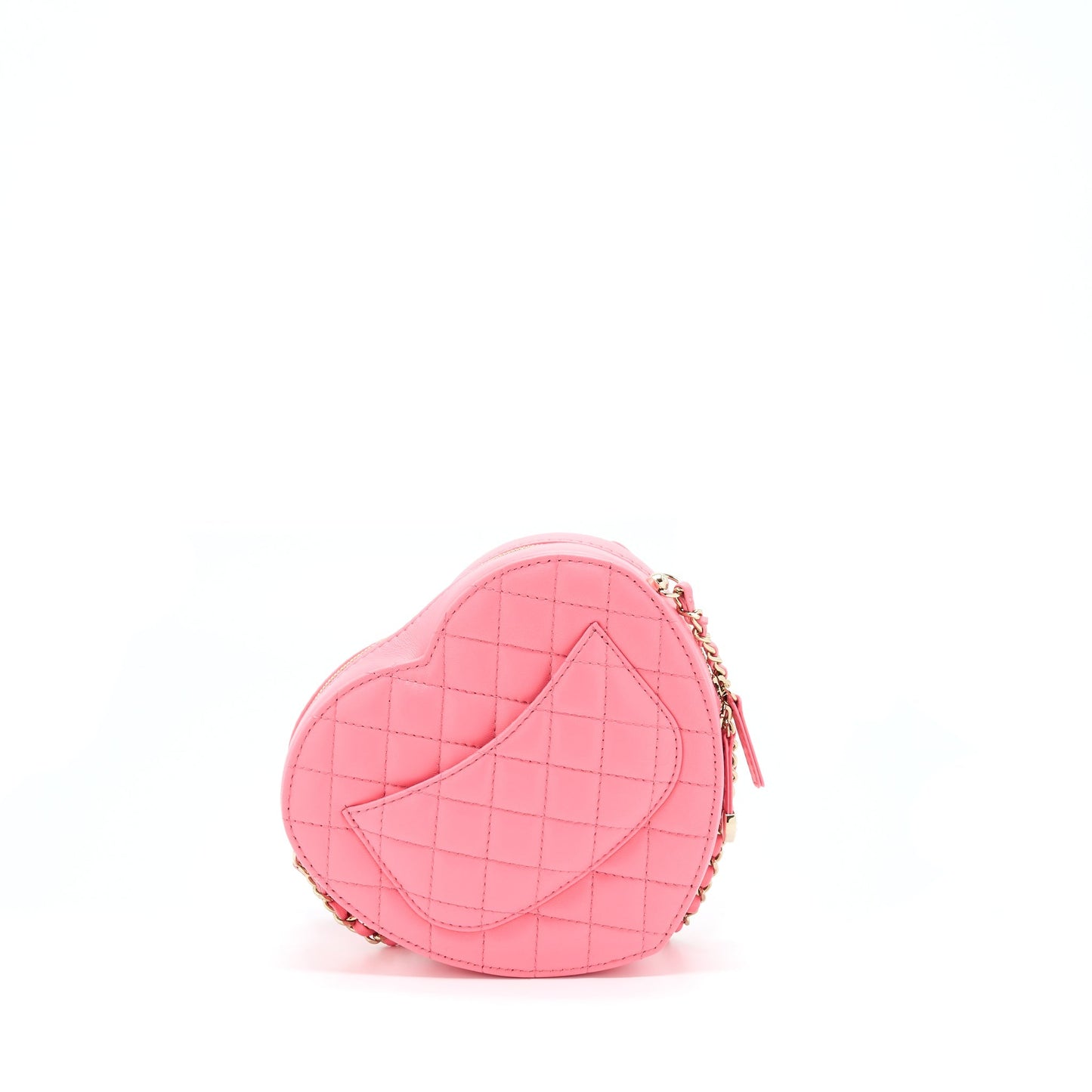 Chanel 22S Heart Lambskin LGHW Microchip Pink Handbag