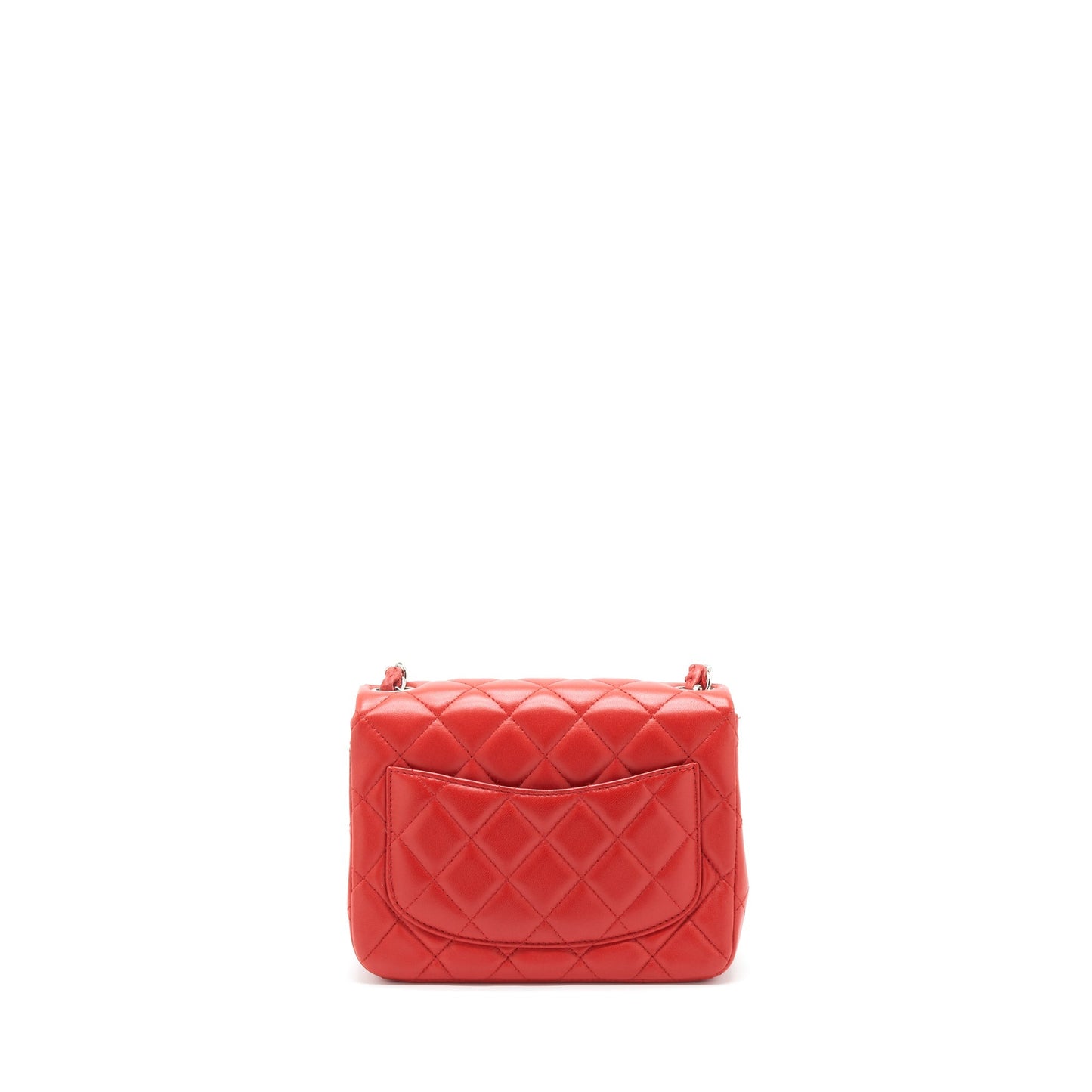 Chanel Square Flap Lambskin SHW Red Shoulder Bag