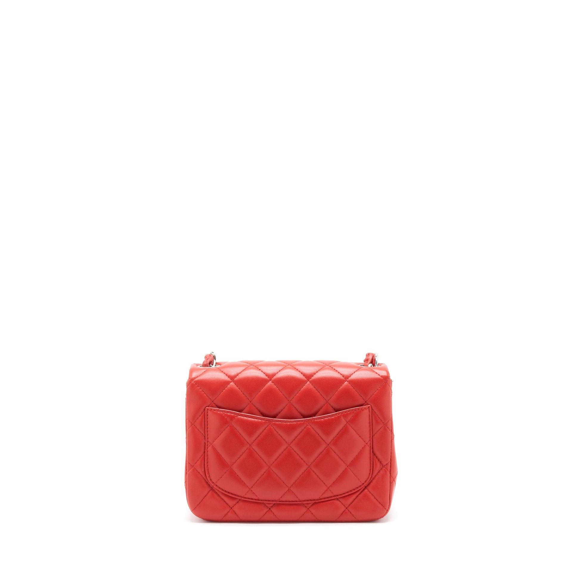 Chanel Square Flap Lambskin SHW Red Shoulder Bag