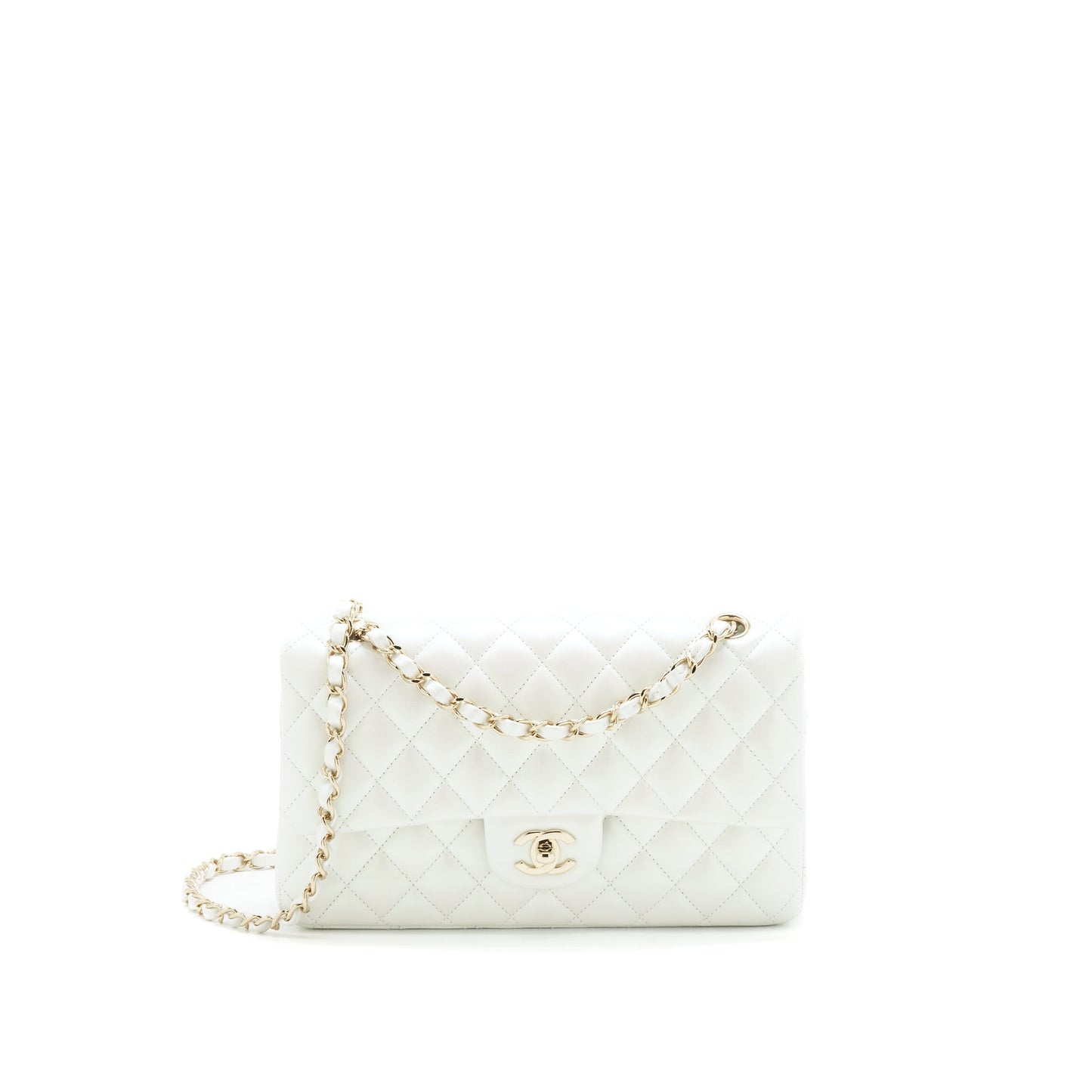 Chanel S21 iridescent classic White Handbag
