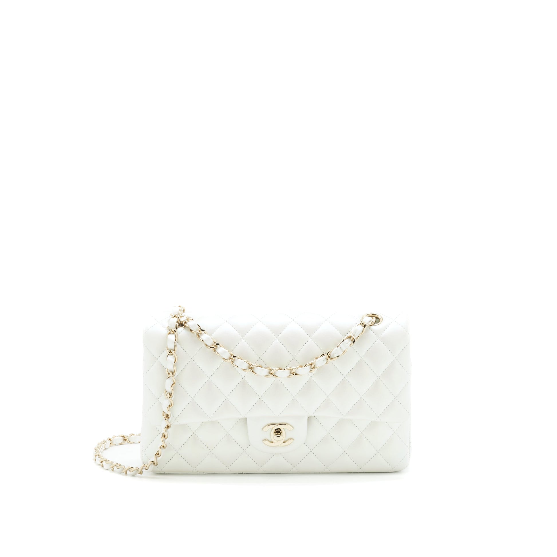 Chanel S21 iridescent classic White Handbag