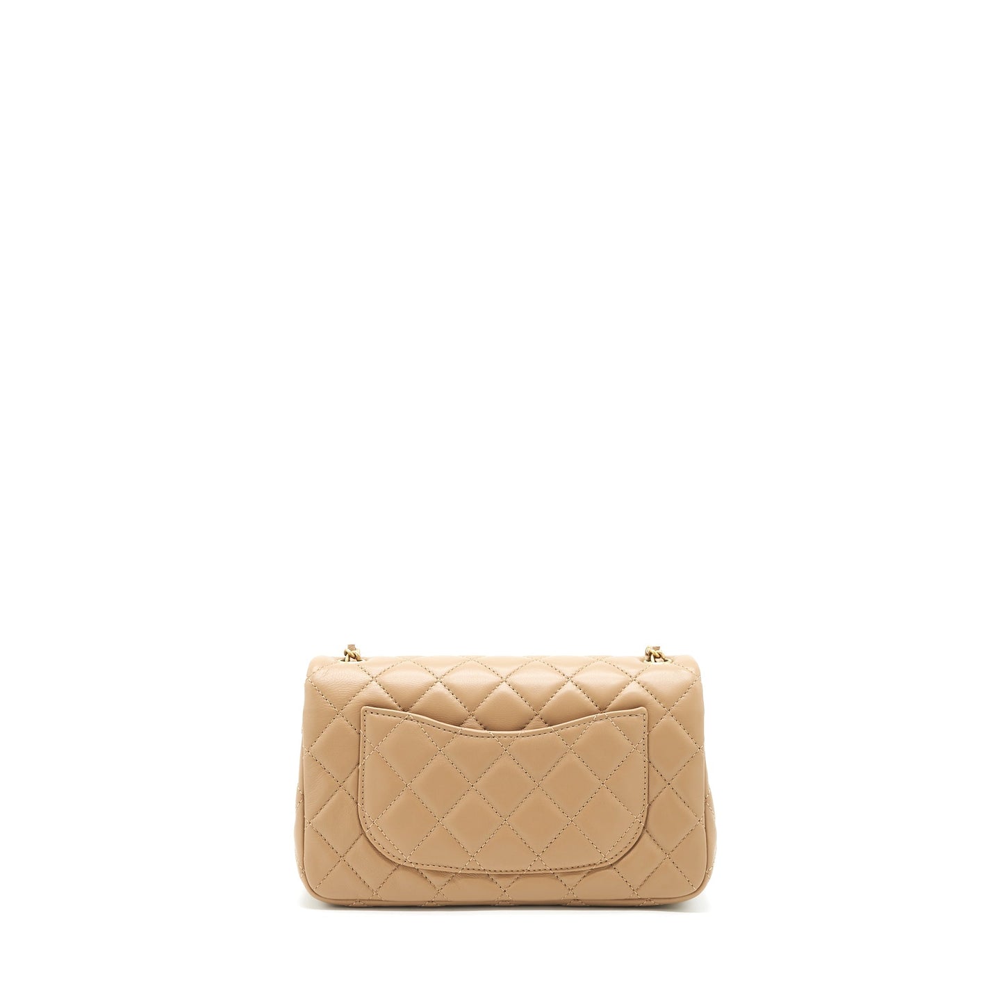 Chanel 22B Pearl Crush Rectangular Flap Lambskin Beige Shoulder Bag