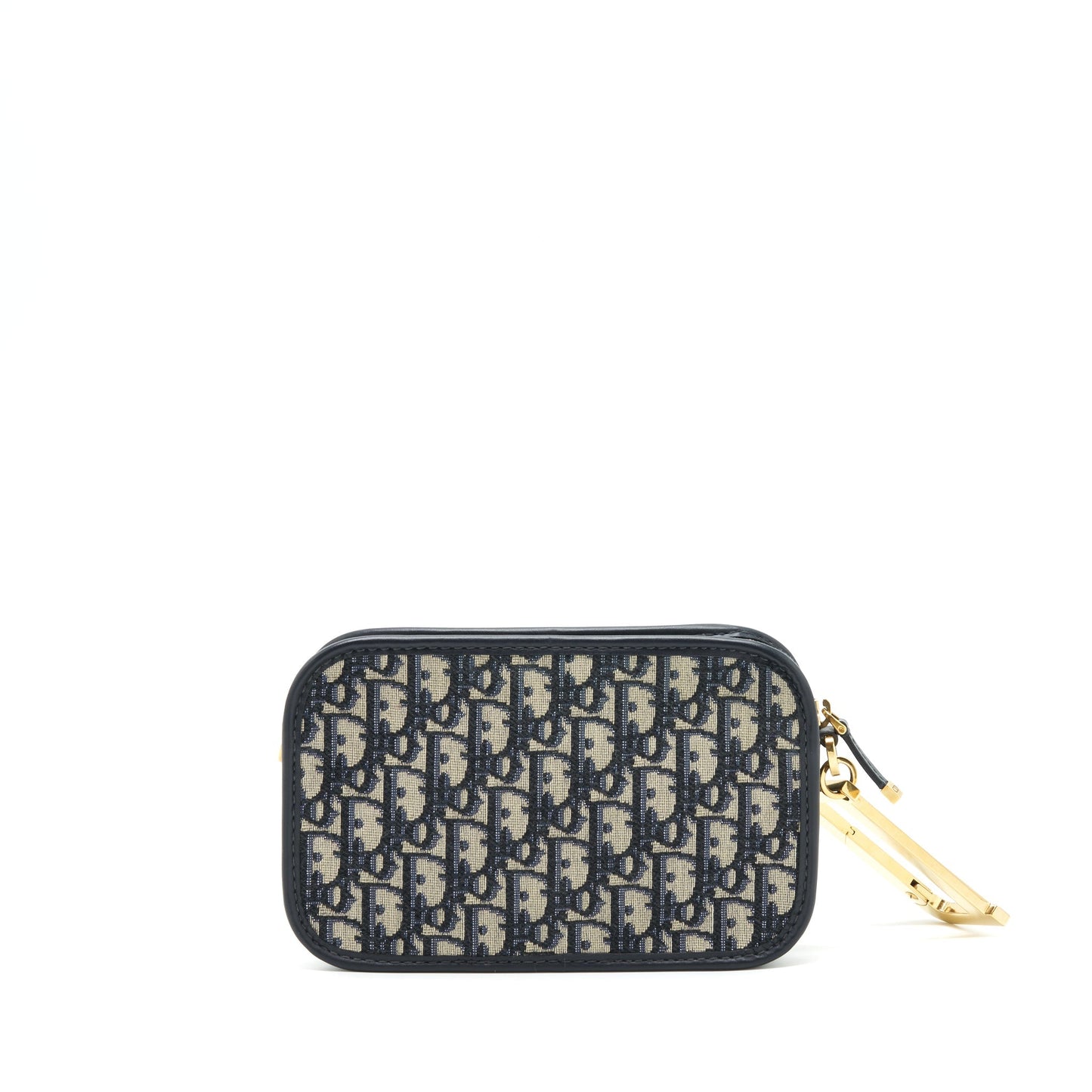 Dior quake Pouch Oblique Handbag Canvas Blue Travel Bag