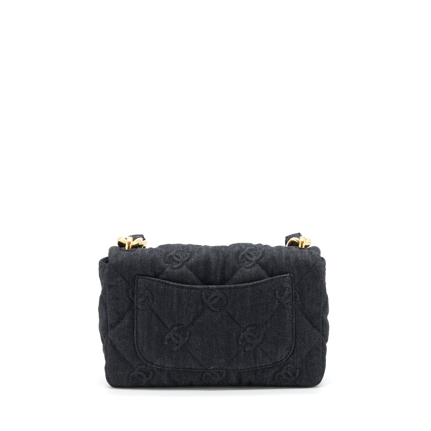 Chanel 22s Denim CC Logo GHW Small Shoulder Bag