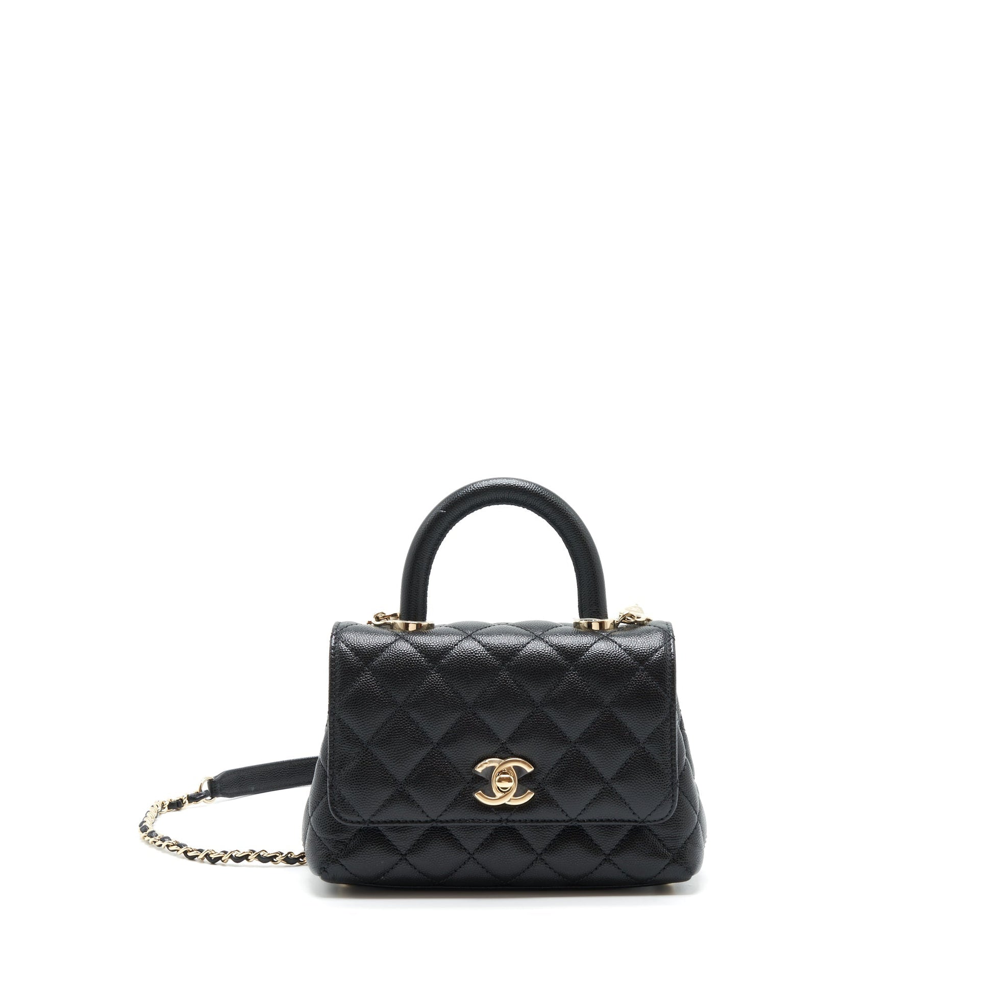 Chanel Coco Handle 20cm Caviar LGHW microchip Black Mini Bag Microchip 1