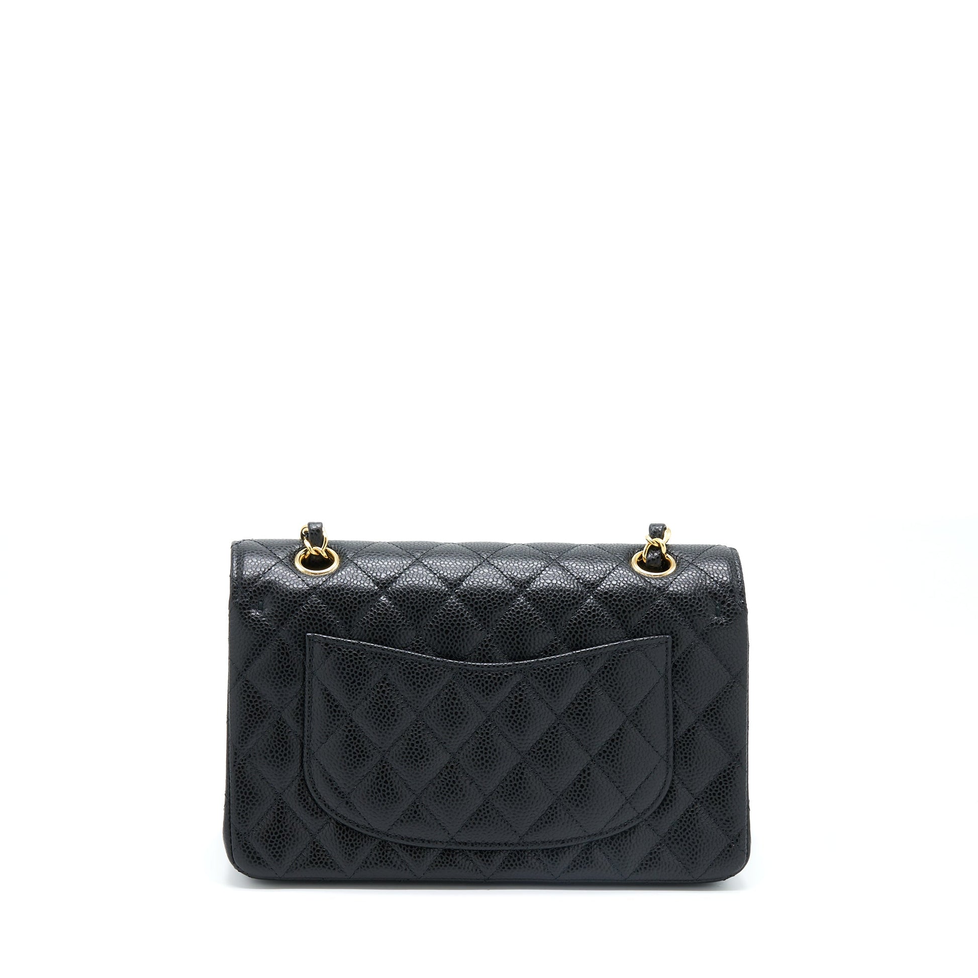Chanel Classic Double Flap Caviar GHW Microchip Black Small Shoulder Bag Microchip 3
