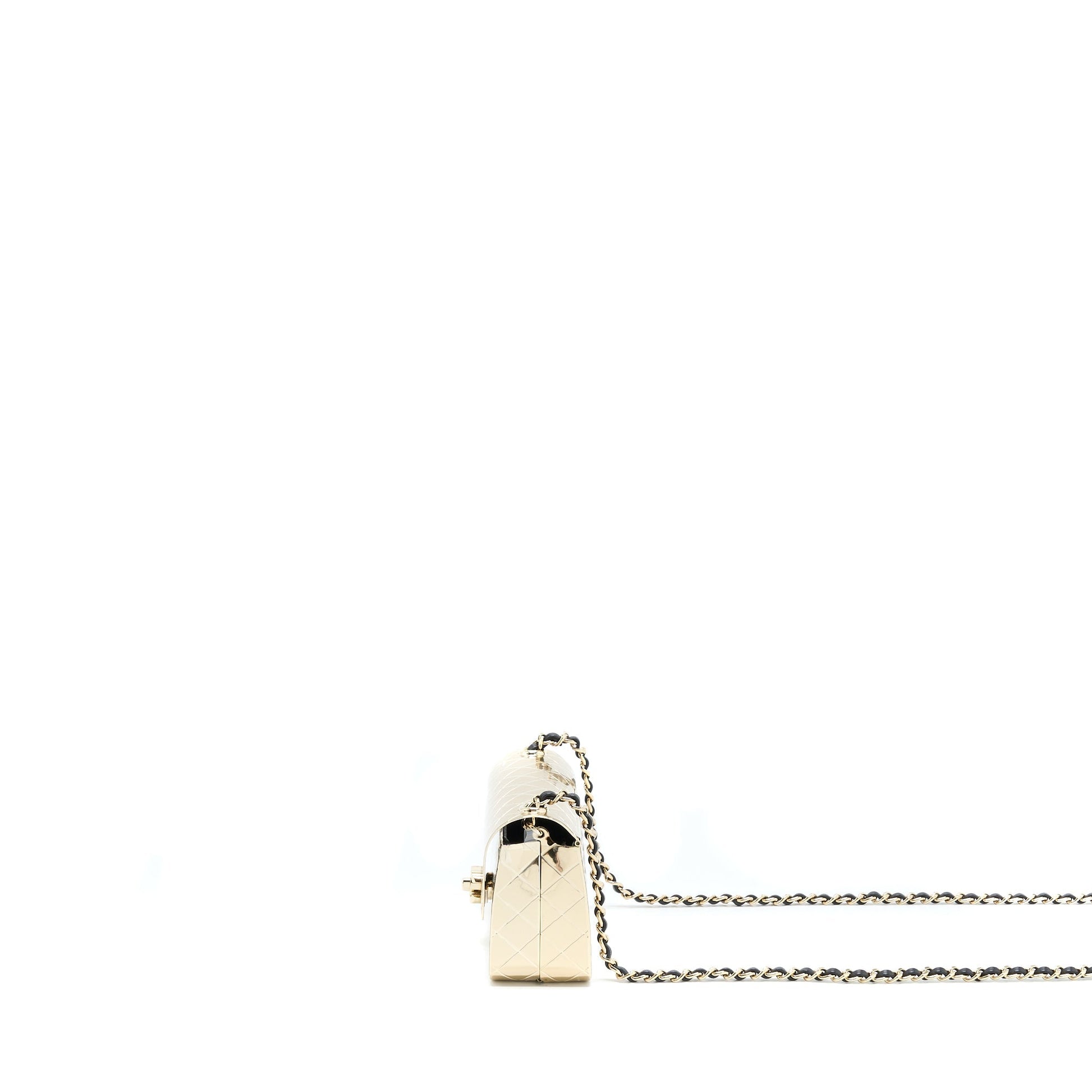 Chanel Evening Tone Hammered Gold Mini Bag