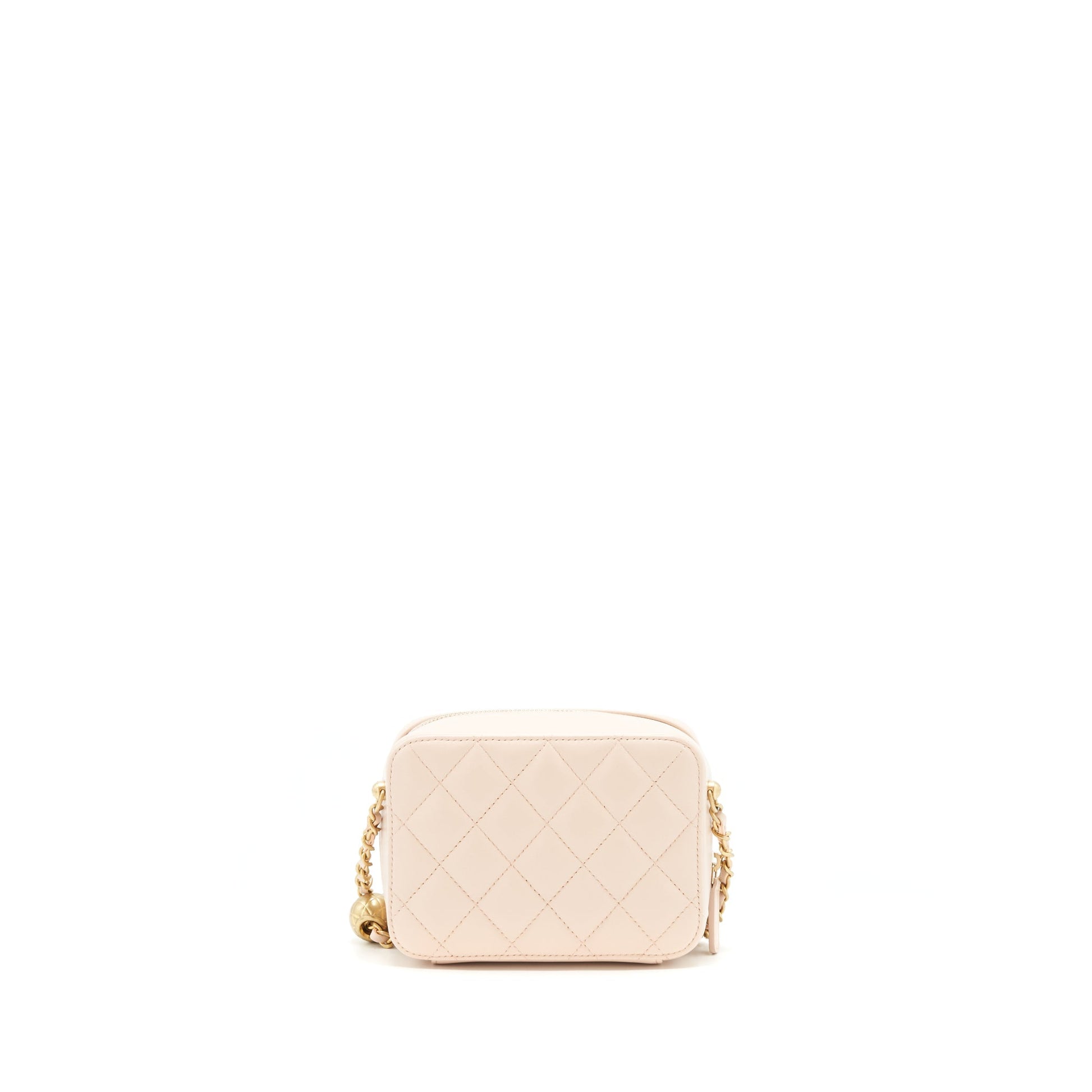 Chanel Pearl Crush camera Lambskin light GHW Beige Mini Bag