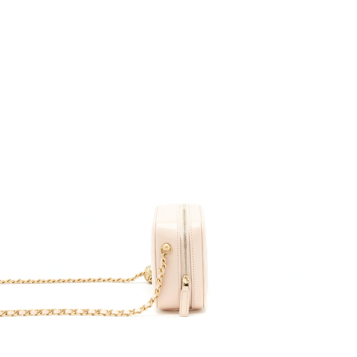 Chanel Pearl Crush camera Lambskin light GHW Beige Mini Bag