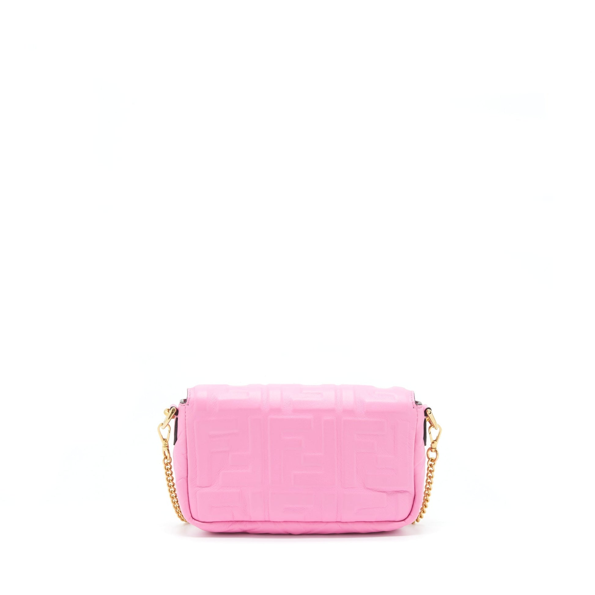 Fendi Baguette Handbag Lambskin Pink Mini Shoulder Bag