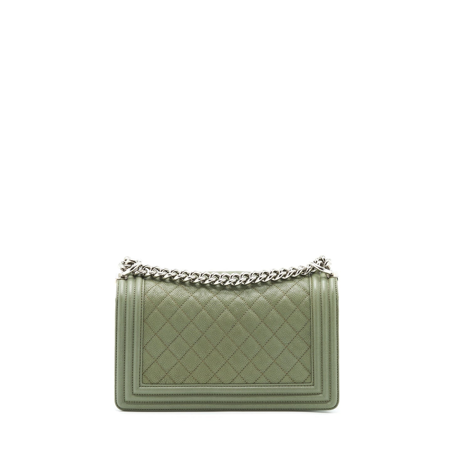 Chanel Boy Caviar Light LGHW Green Handbag