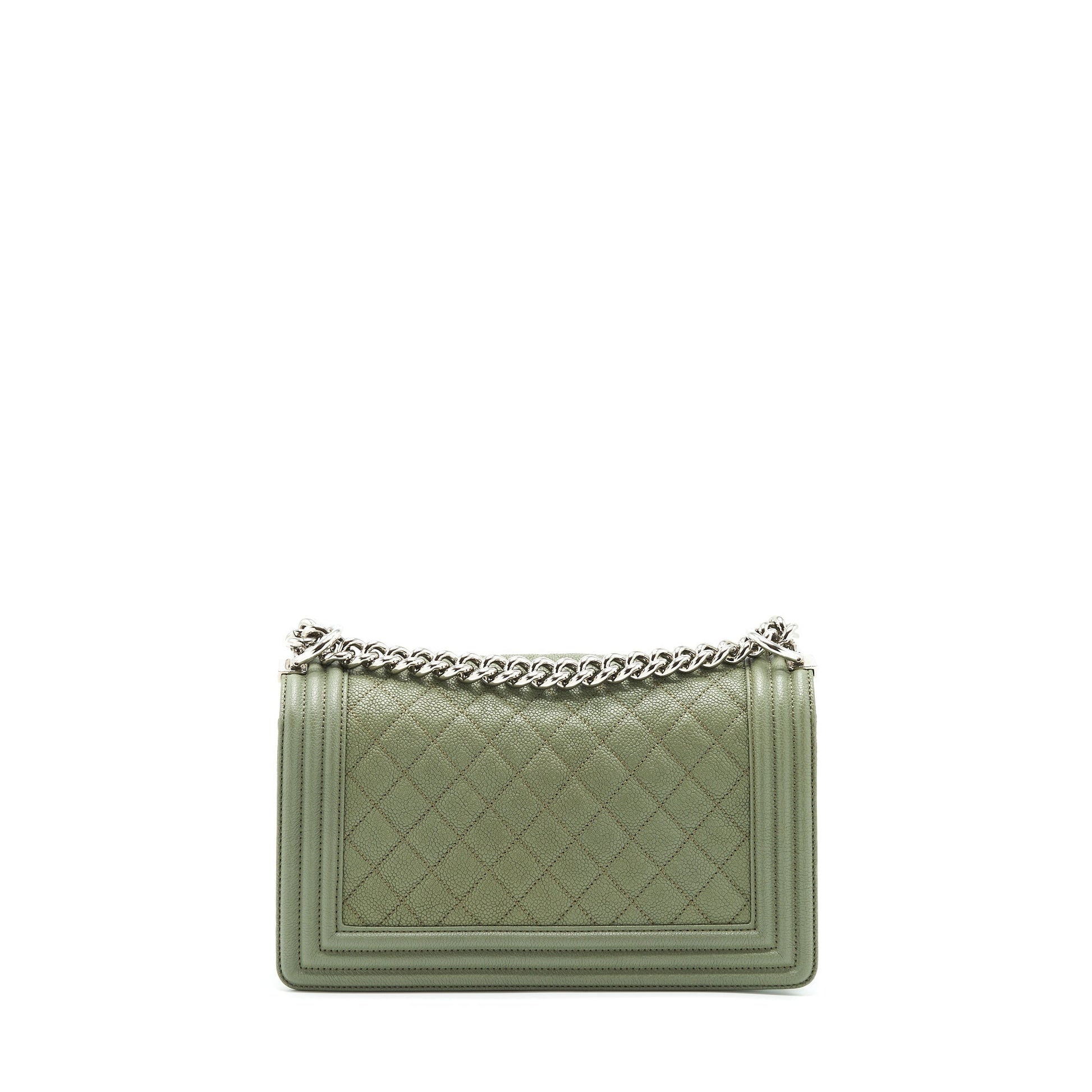 Chanel Boy Caviar Light LGHW Green Handbag