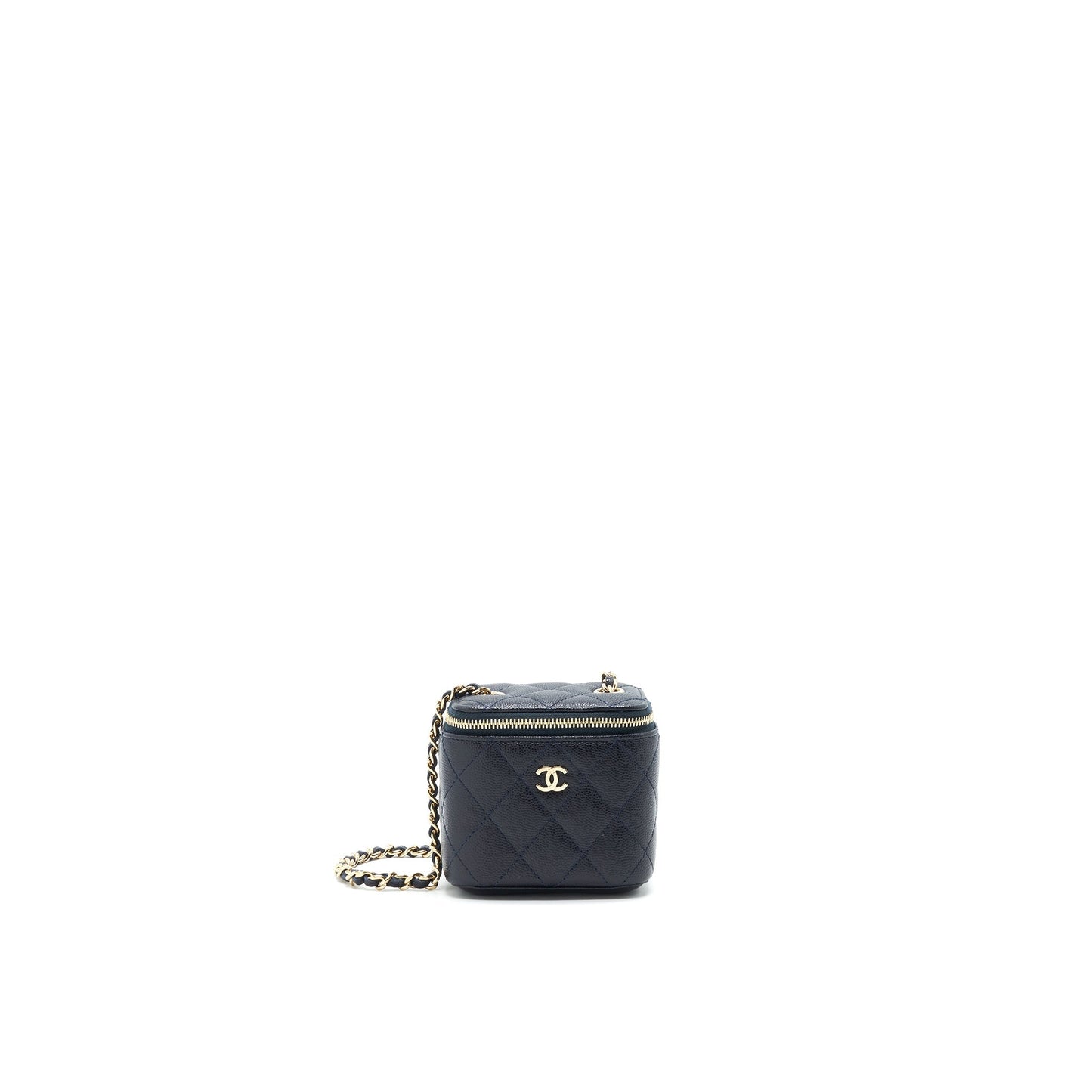 Chanel Vanity Navy LGHW Blue Small Handbag