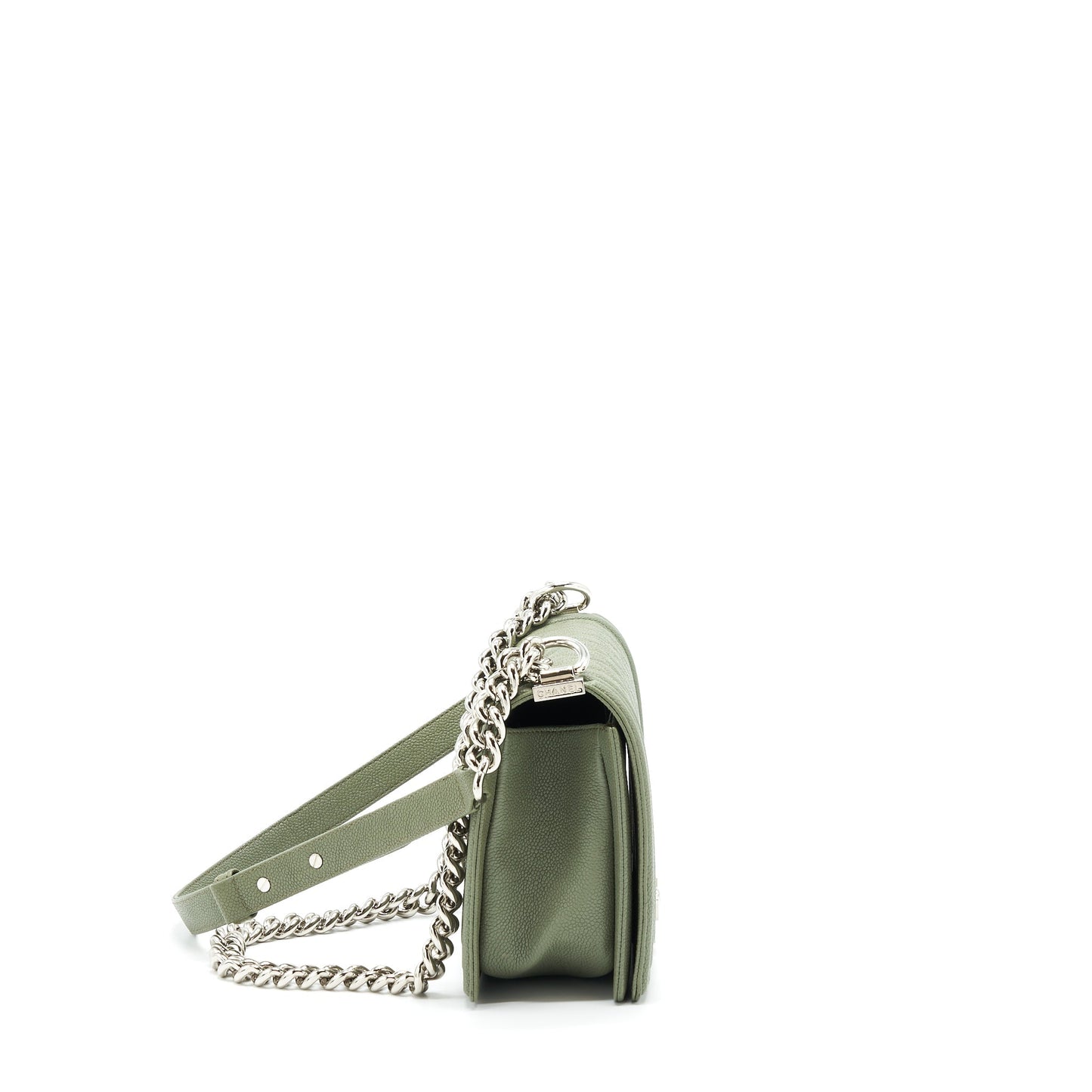 Chanel Boy Caviar Light LGHW Green Handbag