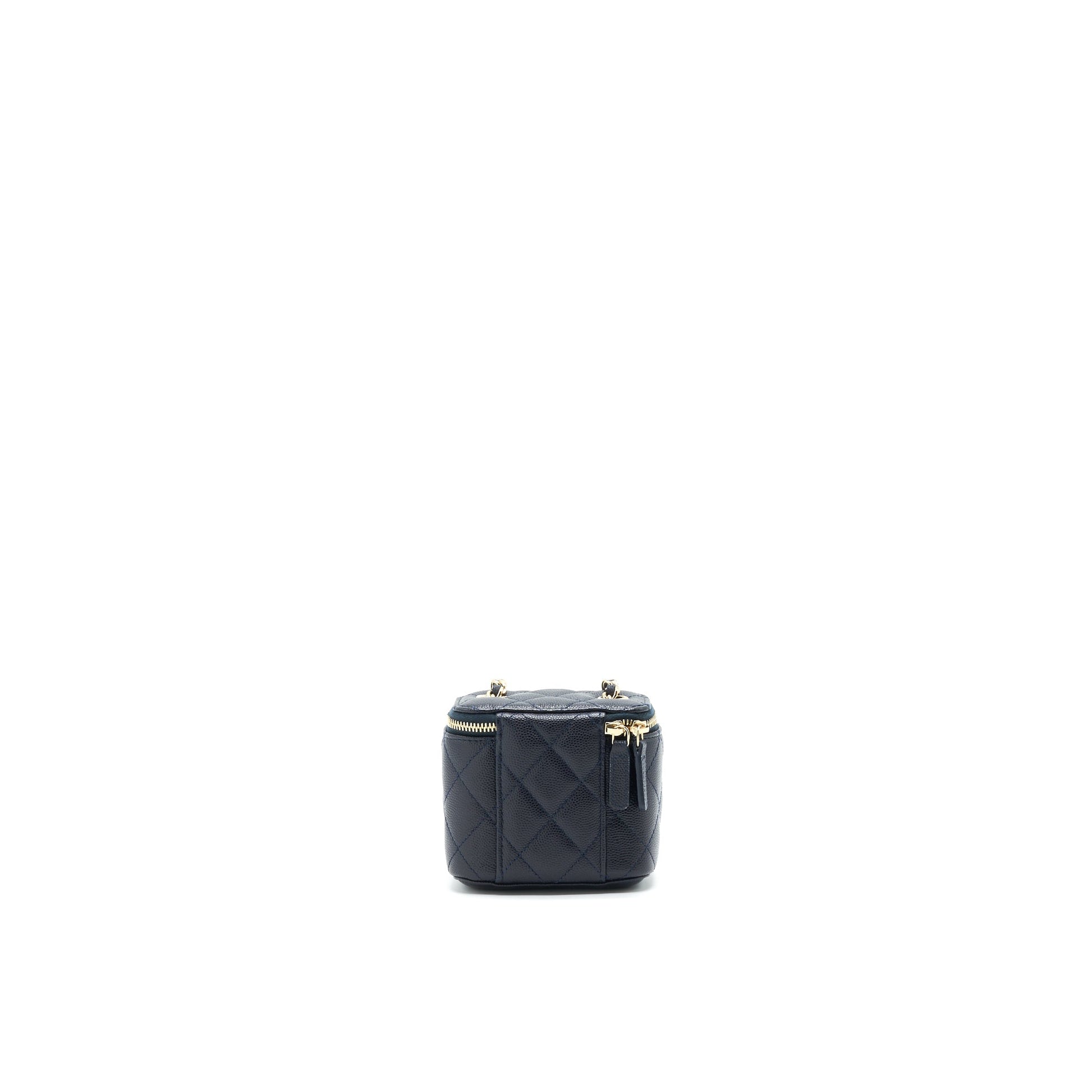 Chanel Vanity Navy LGHW Blue Small Handbag
