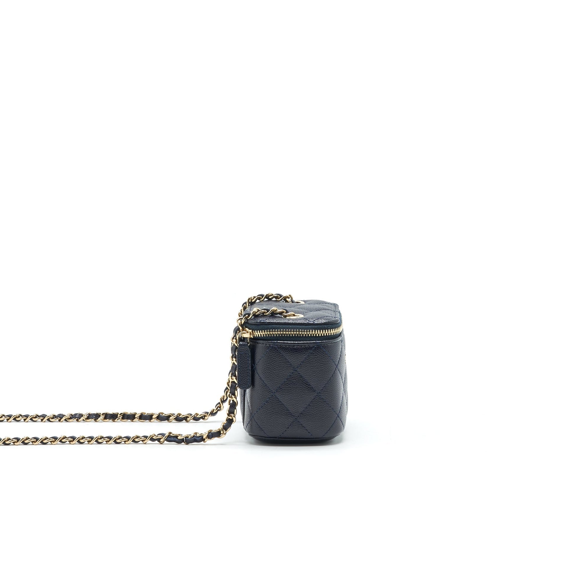 Chanel Vanity Navy LGHW Blue Small Handbag
