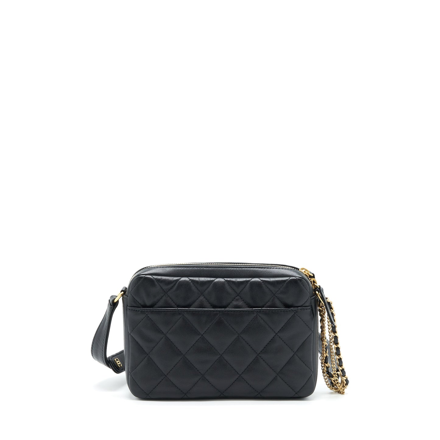 Chanel 22C Camera Calfskin GHW Microchip Black Crossbody Bag