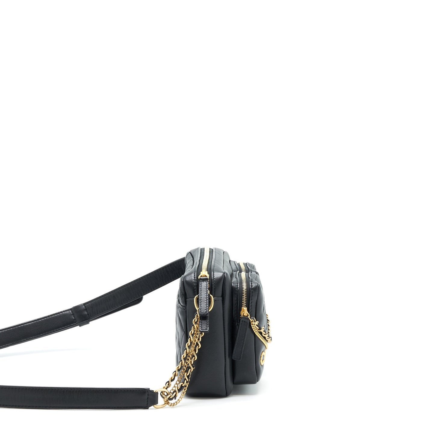 Chanel 22C Camera Calfskin GHW Microchip Black Crossbody Bag