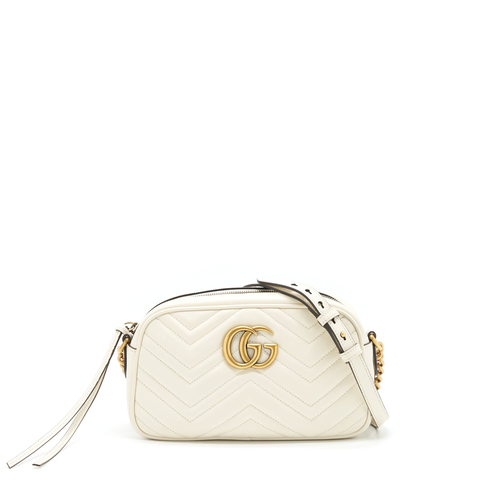 Gucci Marmont Camera Bag White Travel Bag