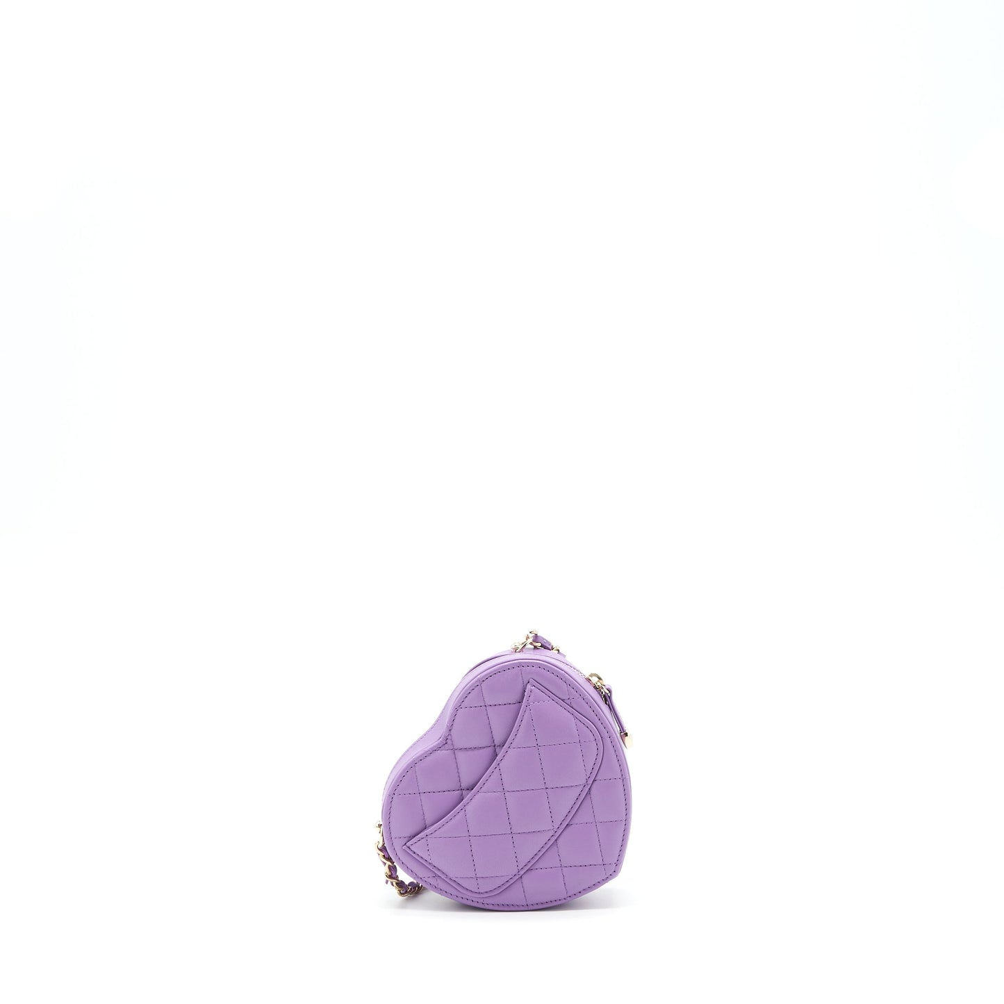 Chanel 22S Heart Lambskin Purple LGHW Small Handbag