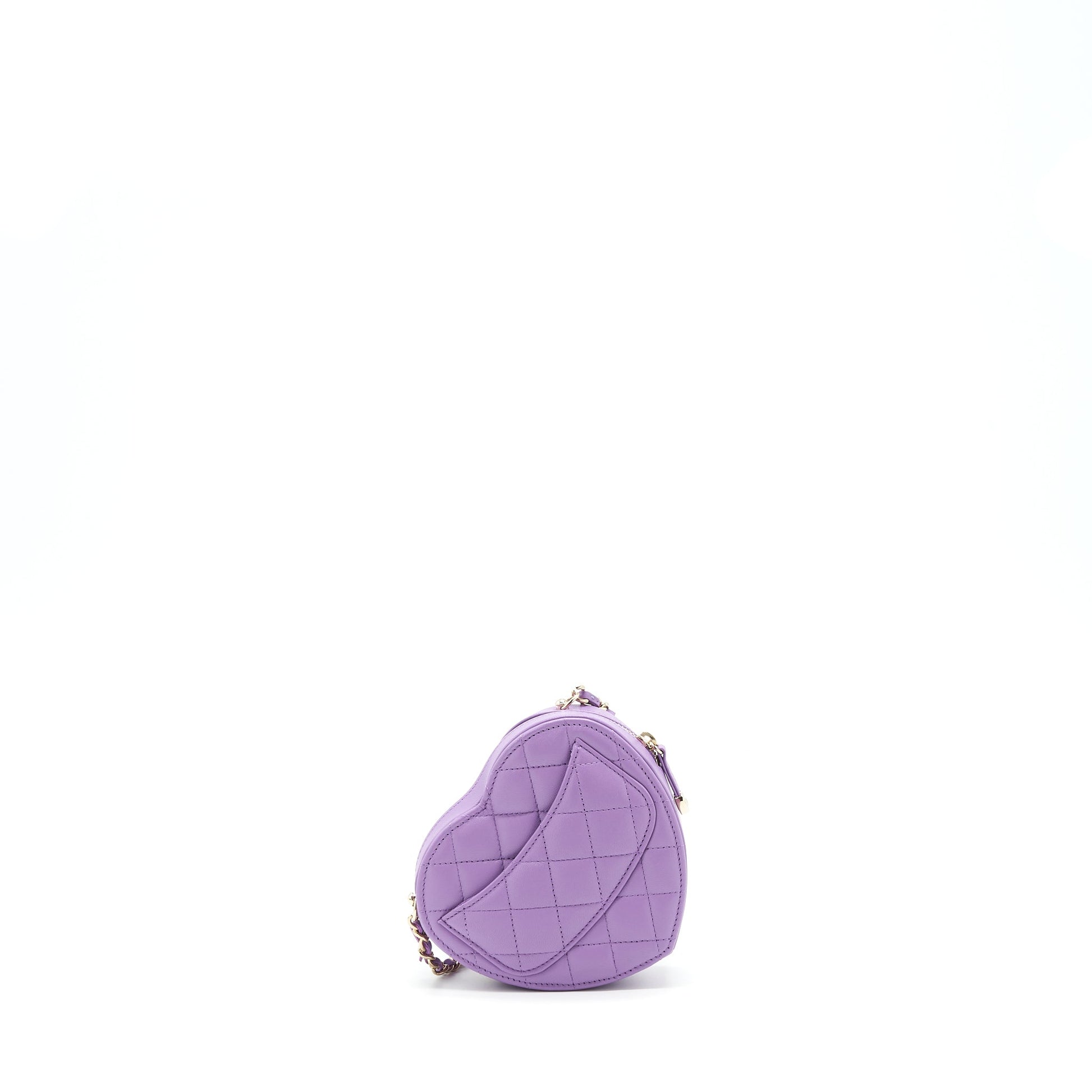 Chanel 22S Heart Lambskin Purple LGHW Small Handbag