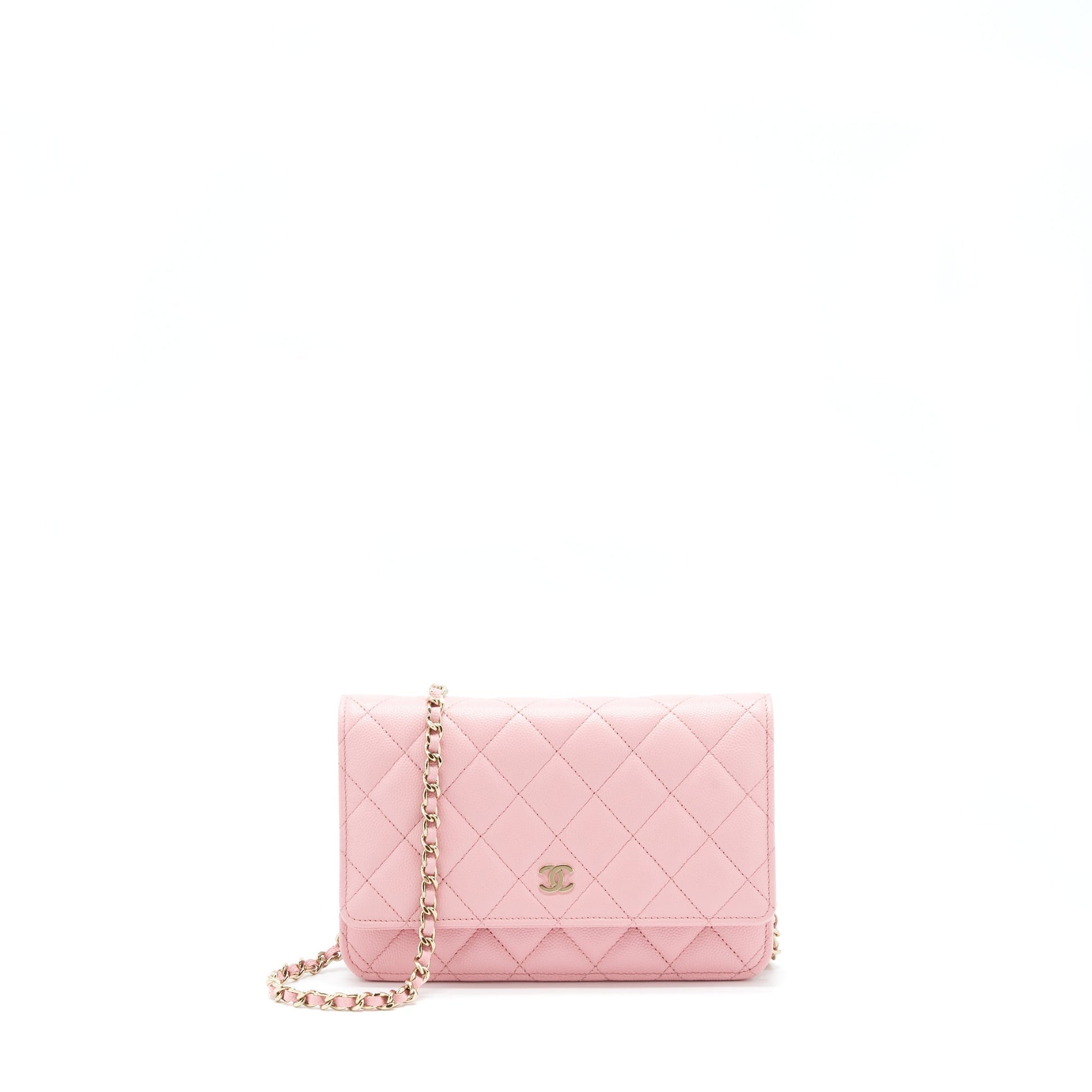 Chanel 22C Classic On Caviar LGHW microchip Pink Wallet Case