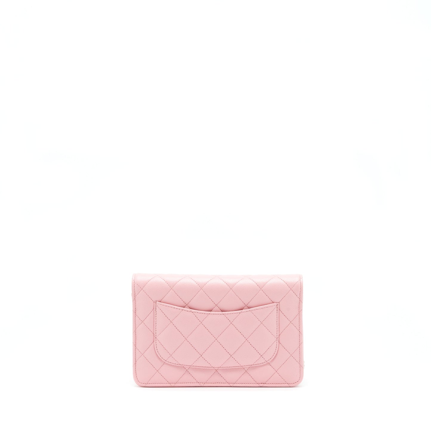 Chanel 22C Classic On Caviar LGHW microchip Pink Wallet Case