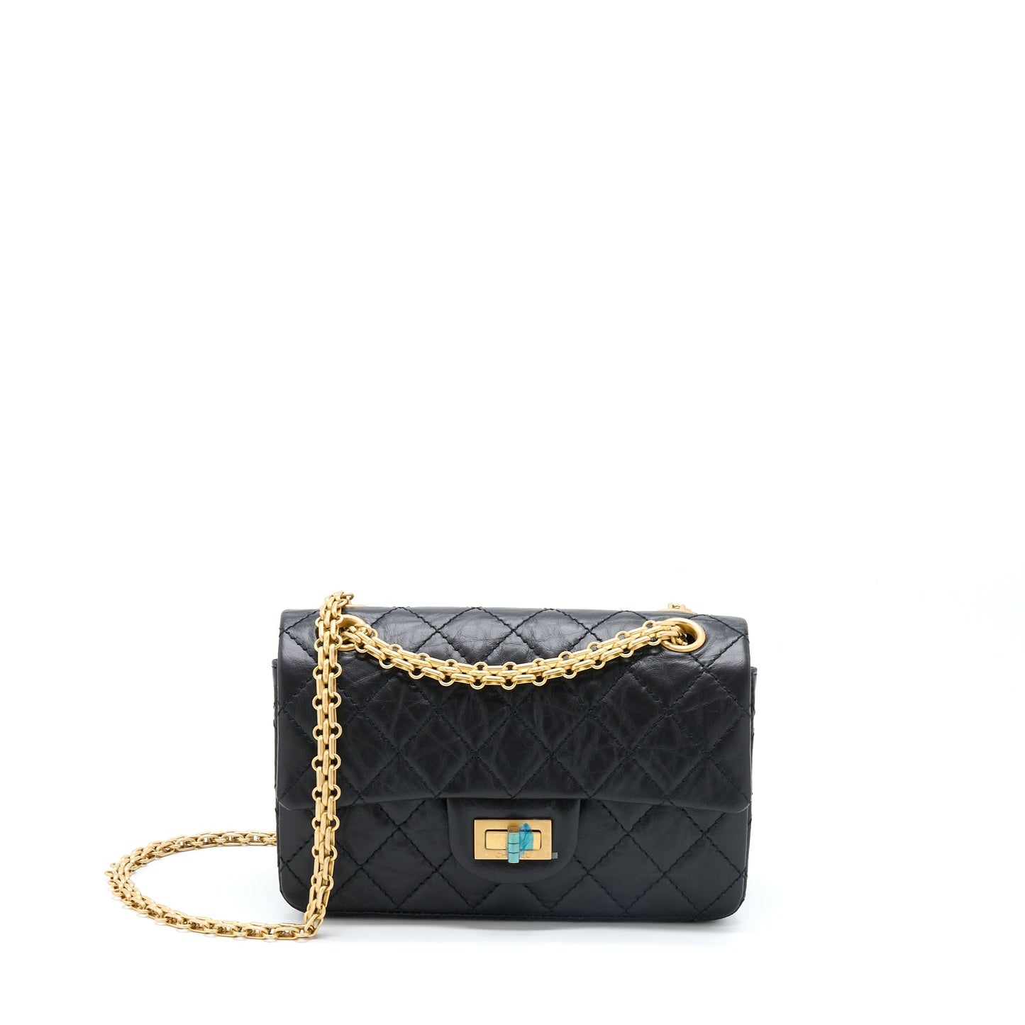 Chanel 2.55 Reissue Flap Aged Calfskin GHW Black Shoulder Bag