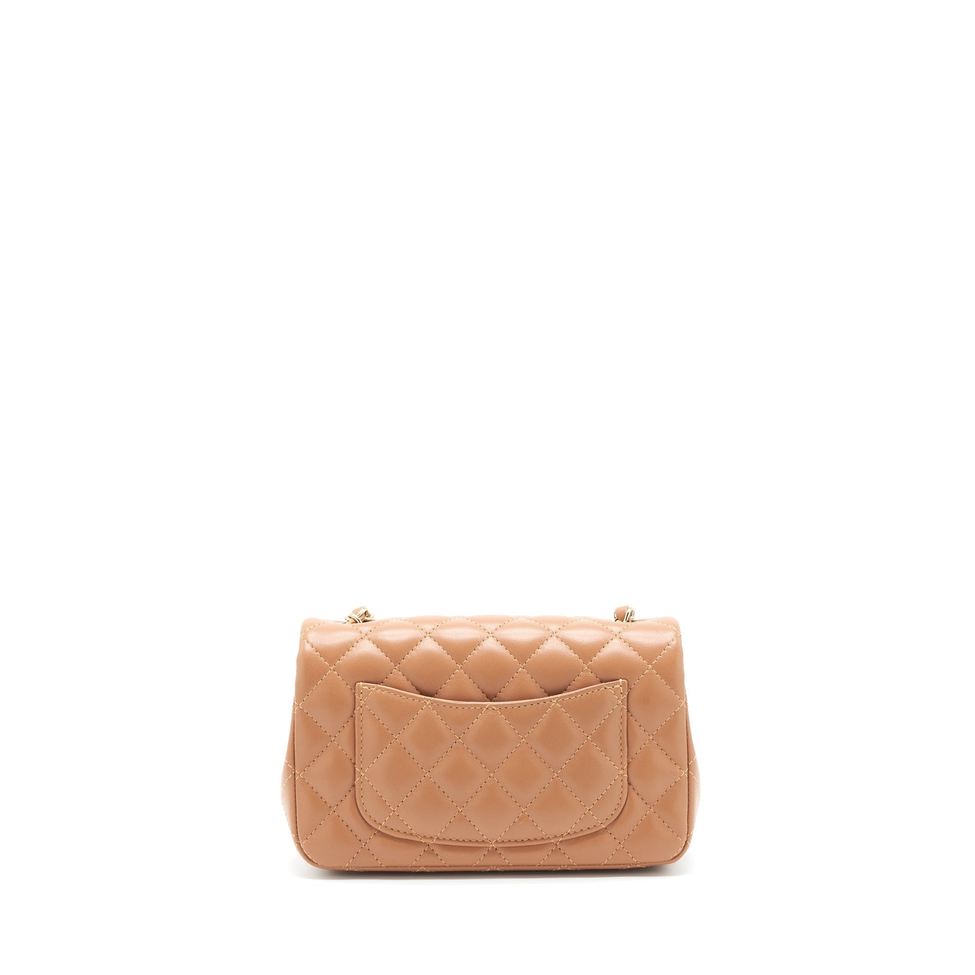 Chanel 22s Rectangular Lambskin Caramel LGHW Mini Bag