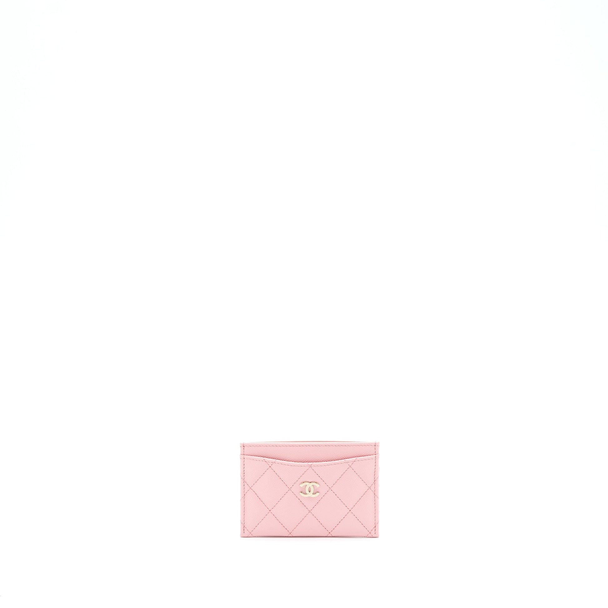 Chanel Classic Card Holder Caviar LGHW Pink Wallet Case