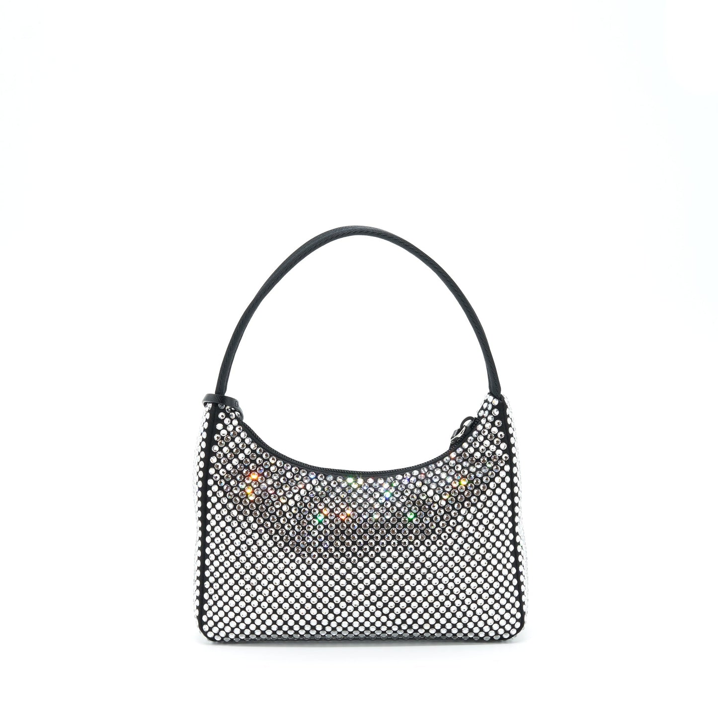 Prada Re Edition Crystal Hobo Purse Handbag Leather Nylon Travel Bag