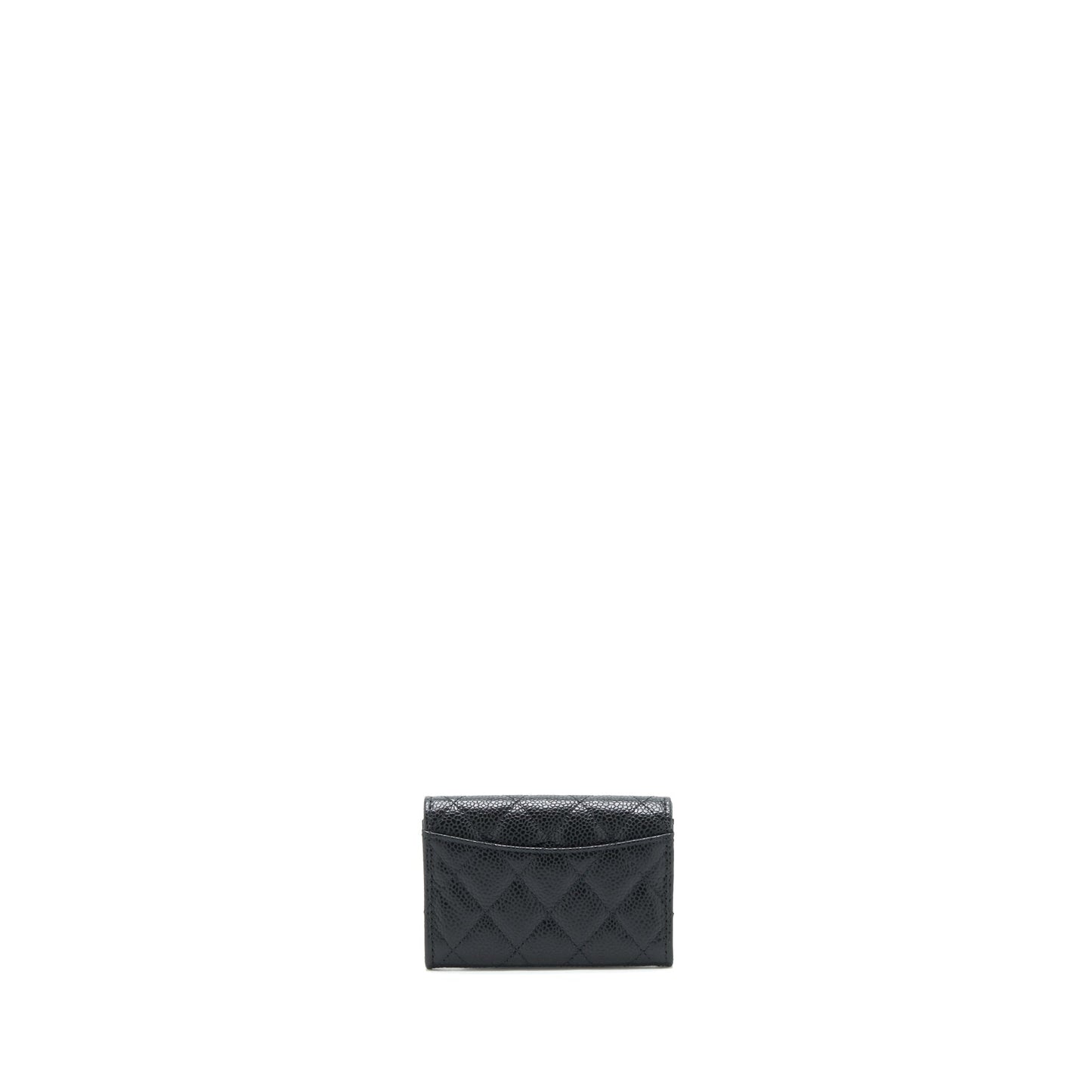 Chanel Classic Flap card Holder Caviar LGHW Black Wallet Case