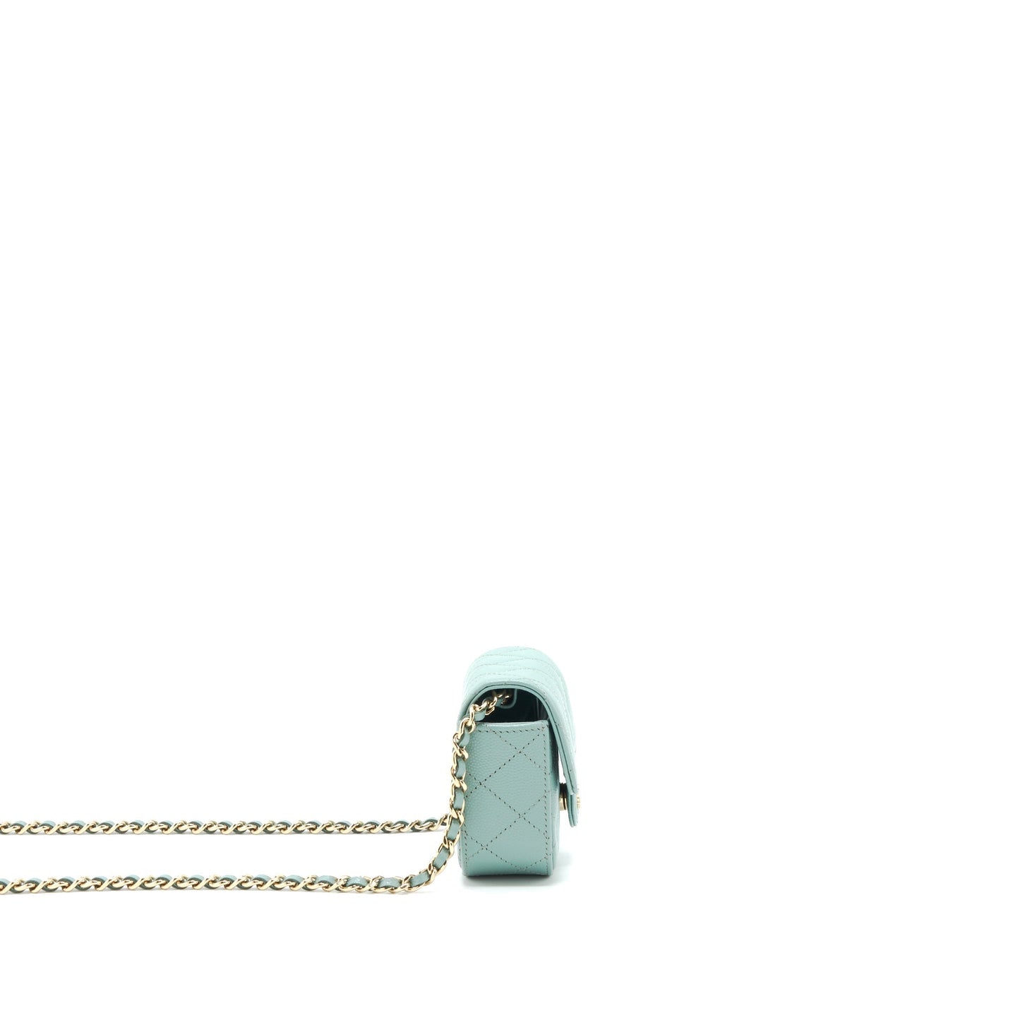 Chanel Flap Vanity Caviar greyish LGHW Green Mini Bag