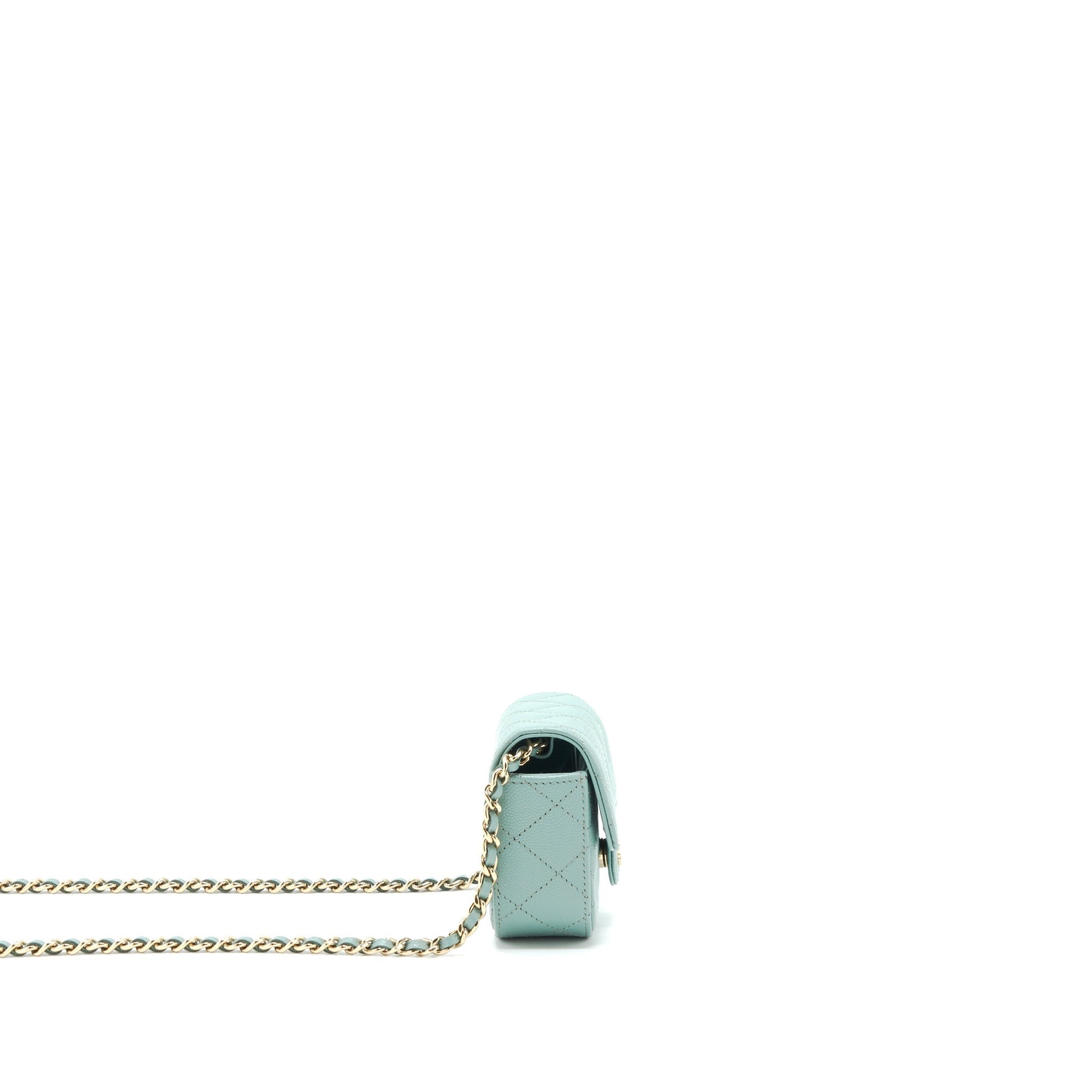 Chanel Flap Vanity Caviar greyish LGHW Green Mini Bag