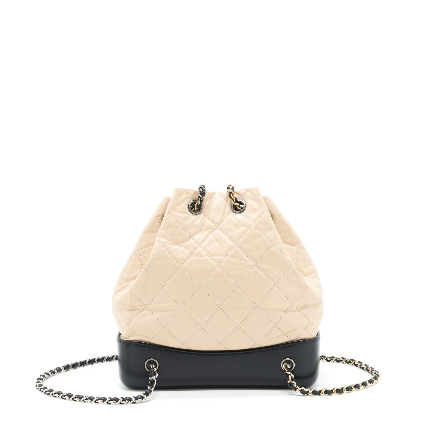 Chanel Gabrielle Backpack Multi Colour Hardware Black Beige Small