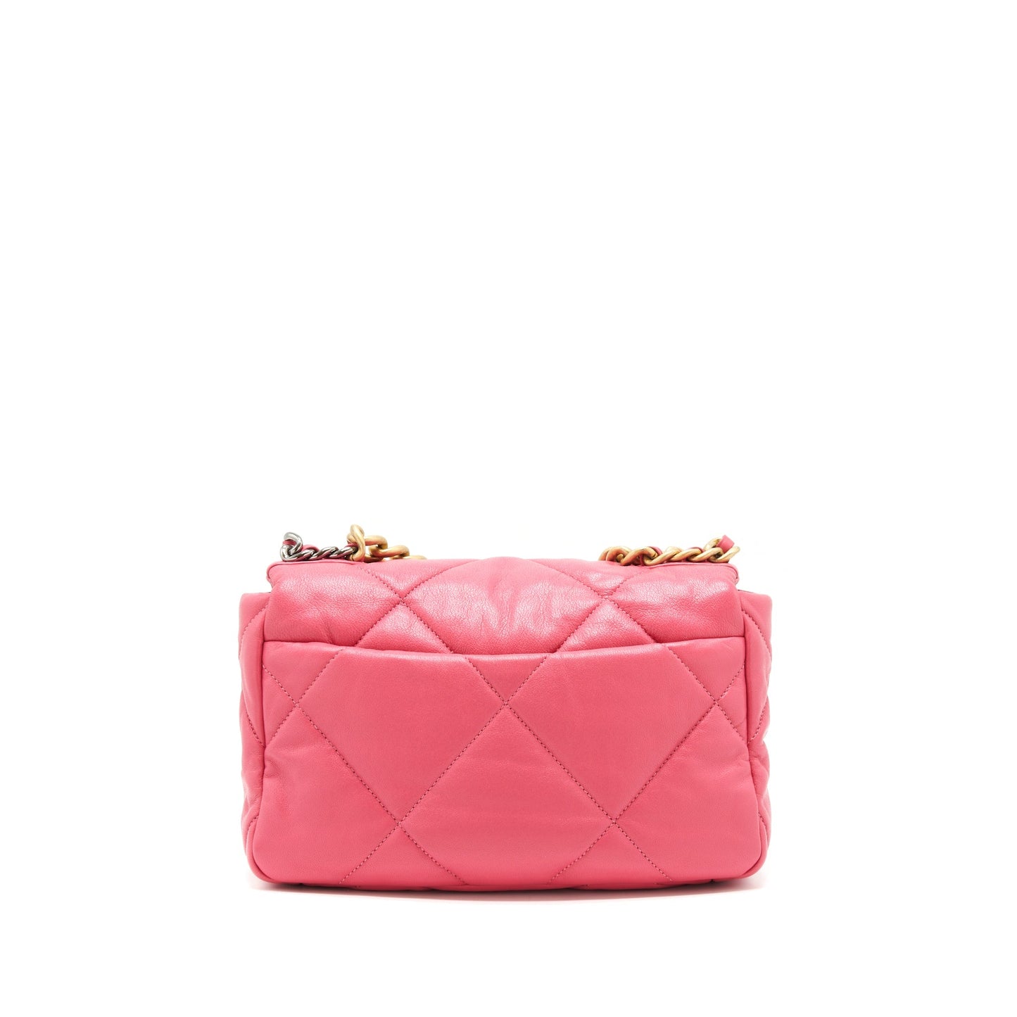 Chanel 19 flap Goatskin hardware Pink Gold Silver Small Shoulder Bag