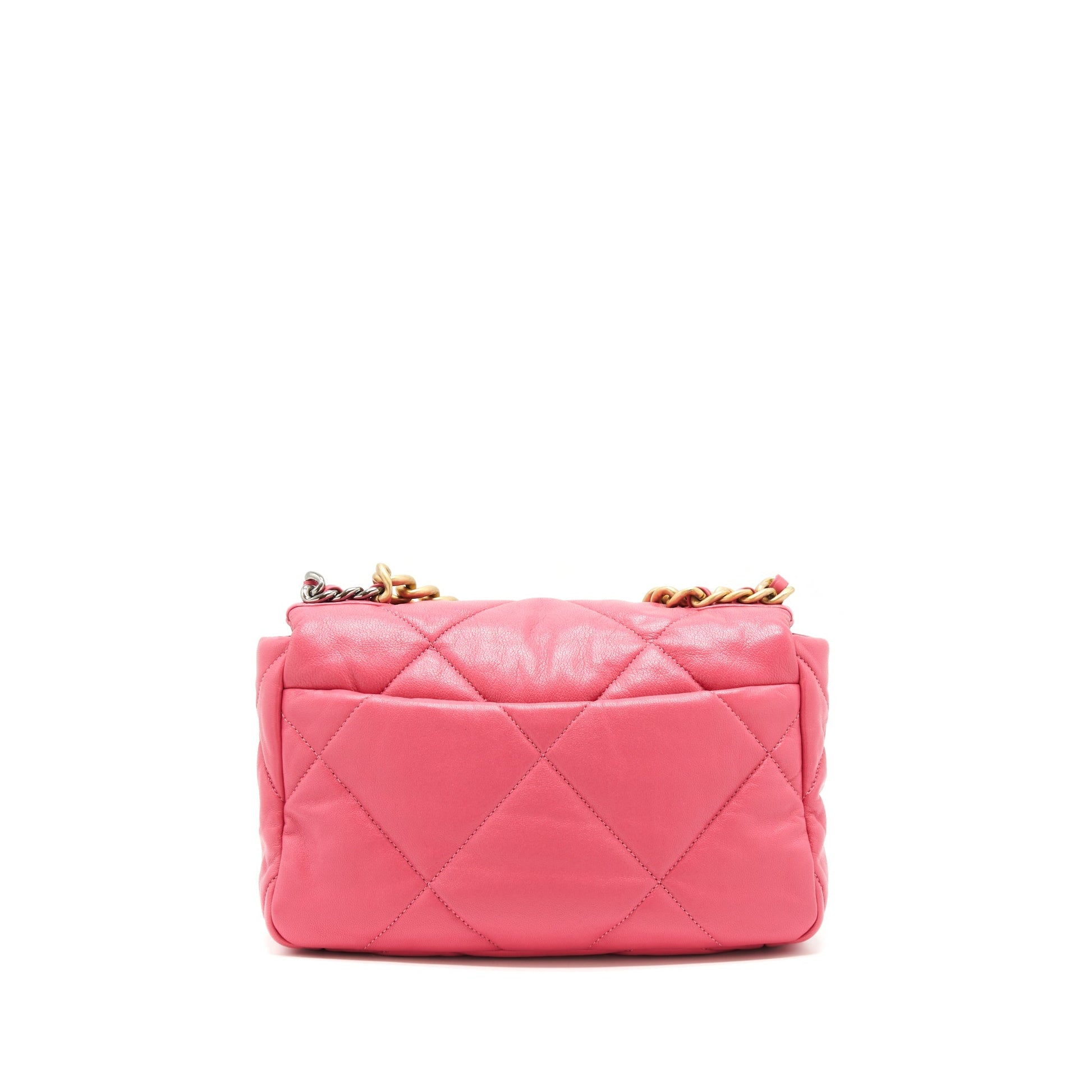 Chanel 19 flap Goatskin hardware Pink Gold Silver Small Shoulder Bag
