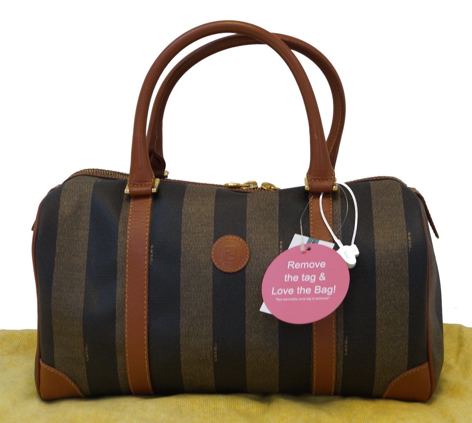 Fendi Bag Satchel Handbag Leather Brown Satchel Bag