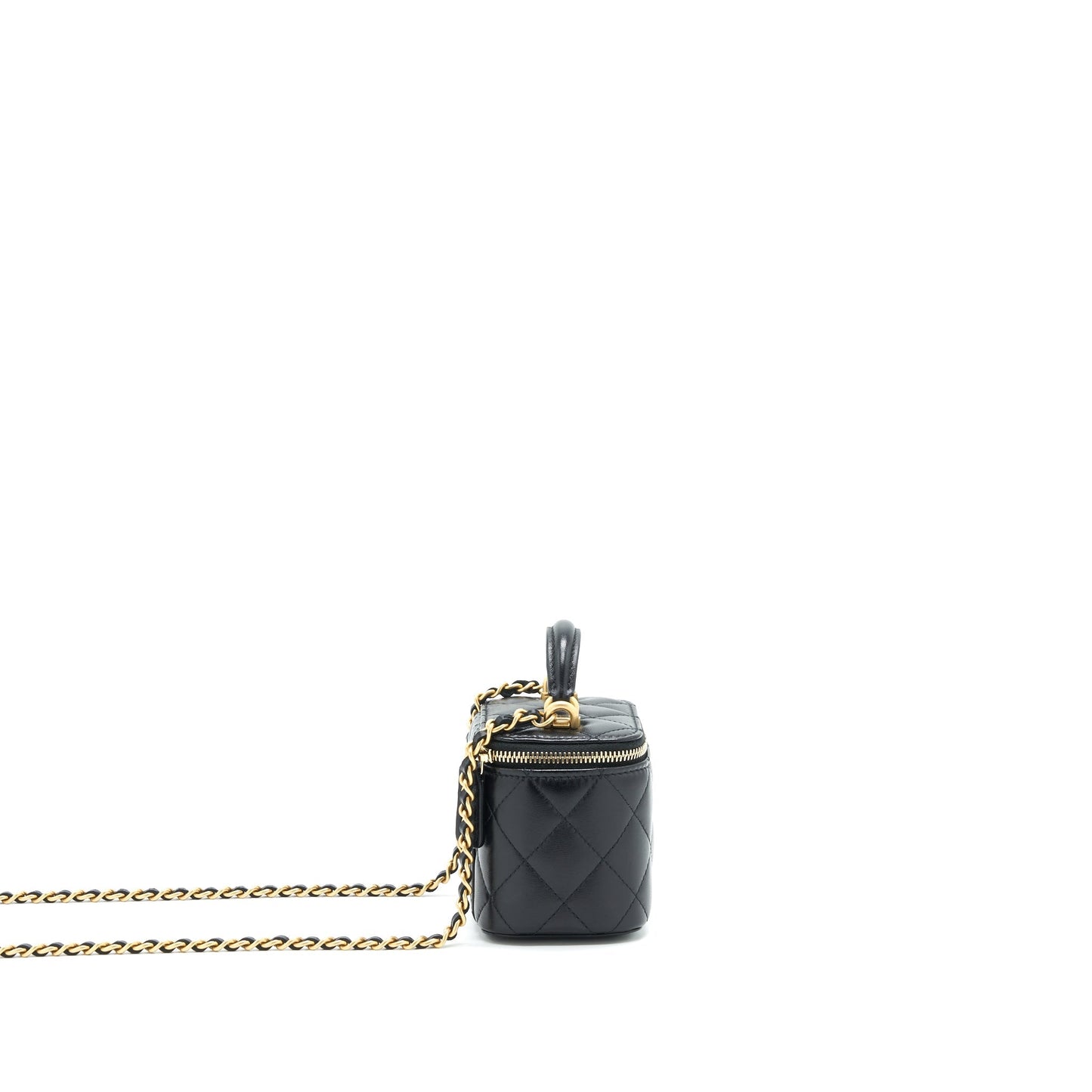 Chanel Handle Vanity Lambskin GHW Black Small Handbag