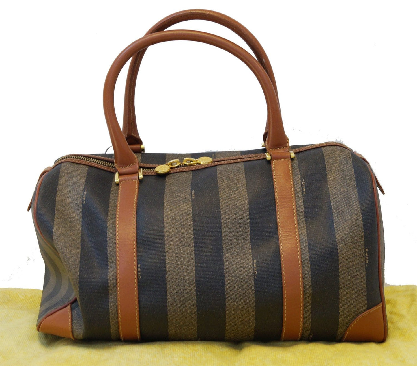 Fendi Bag Satchel Handbag Leather Brown Satchel Bag