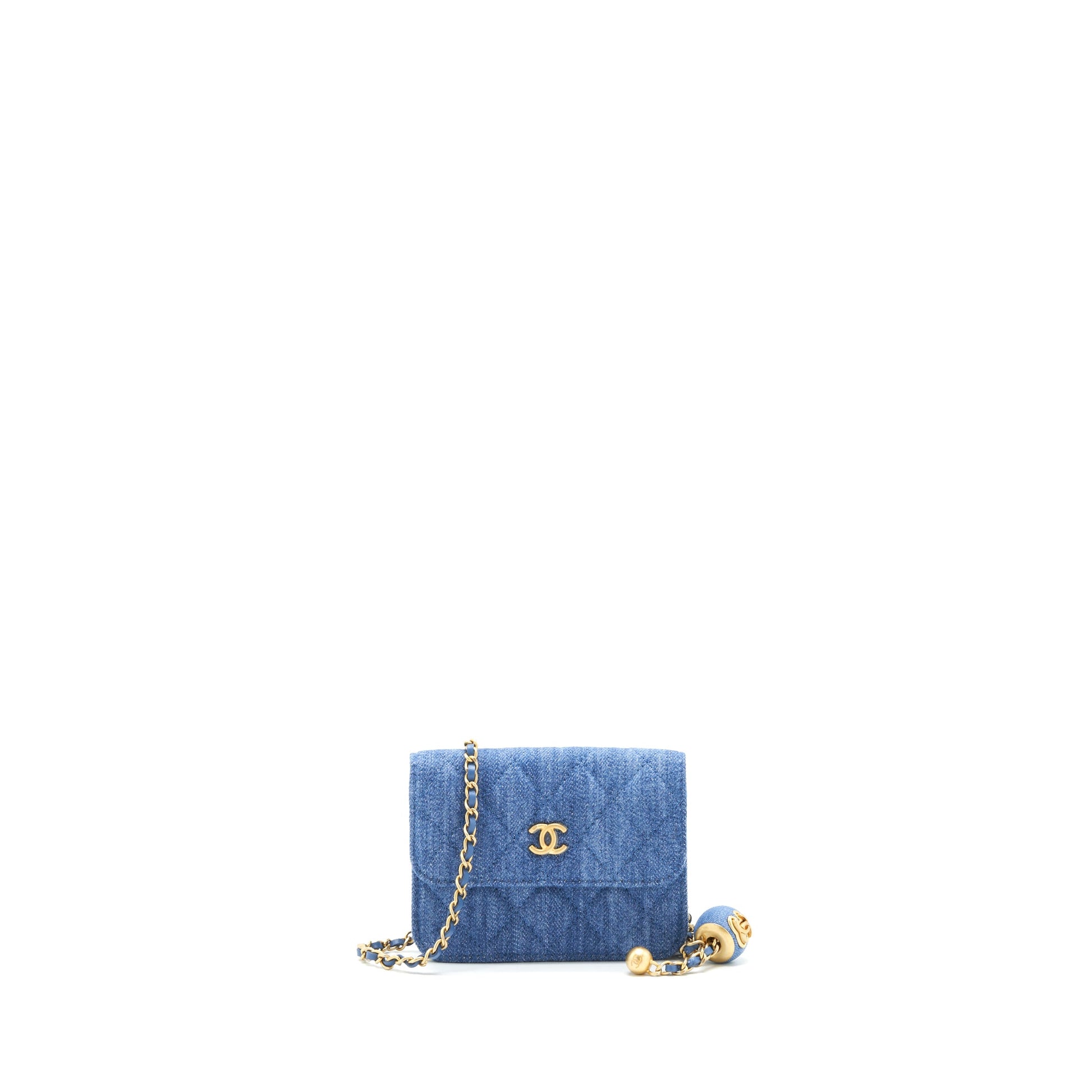Chanel Pearl Crush Denim flap Belt GHW