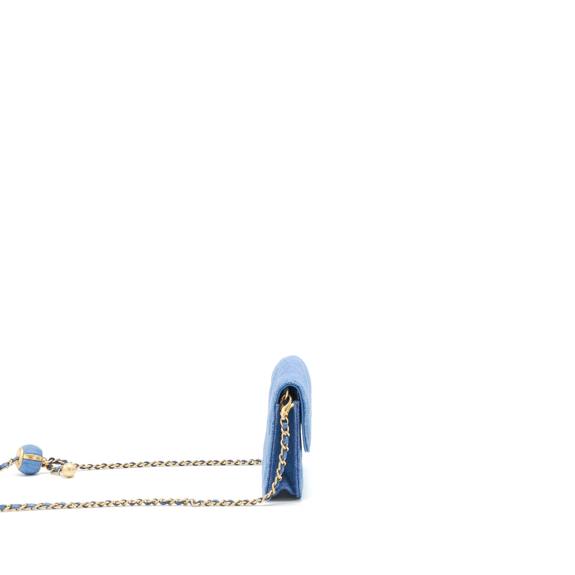 Chanel Pearl Crush Denim flap Belt GHW