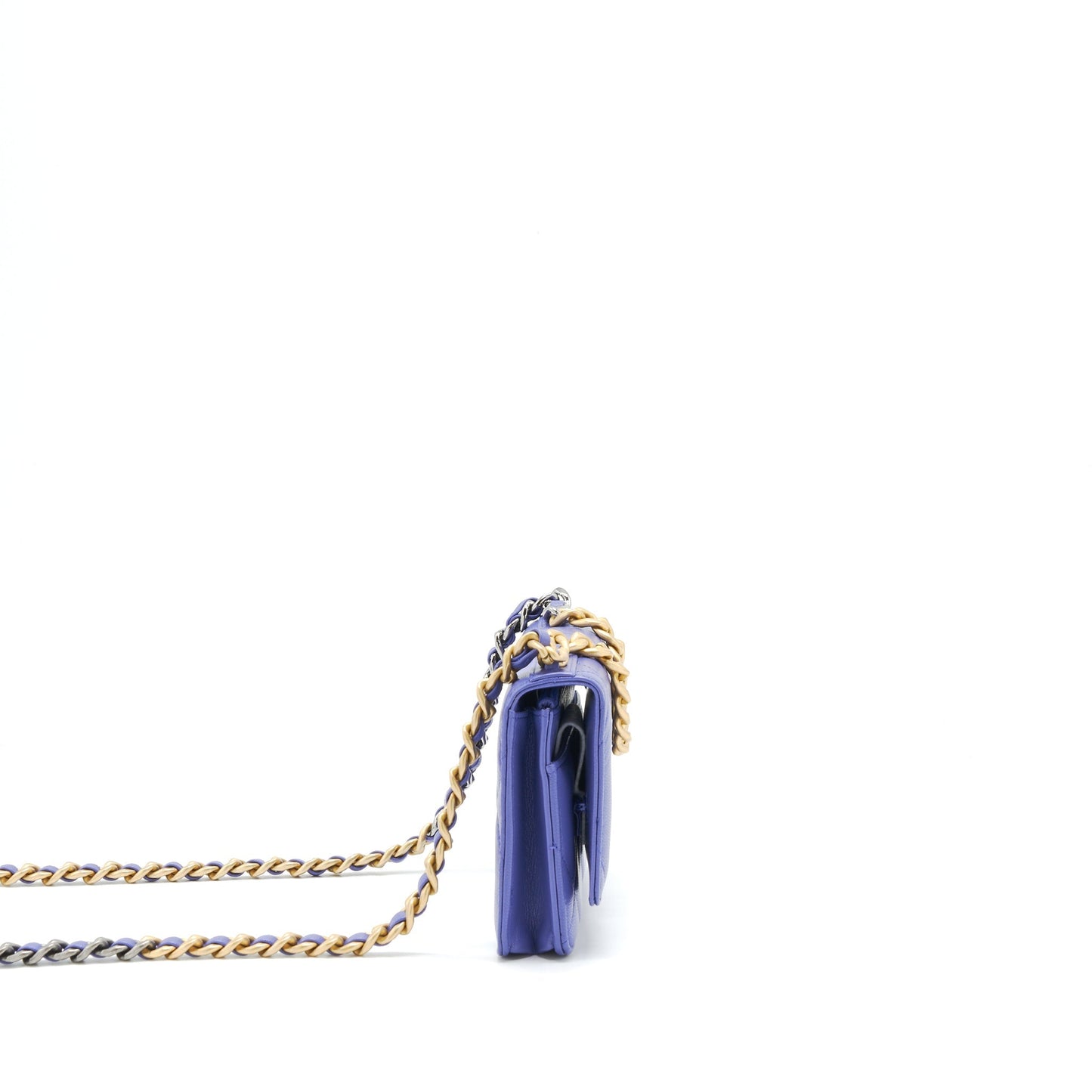 Chanel 19 on Lambskin purple hardware Gold Silver Wallet Case