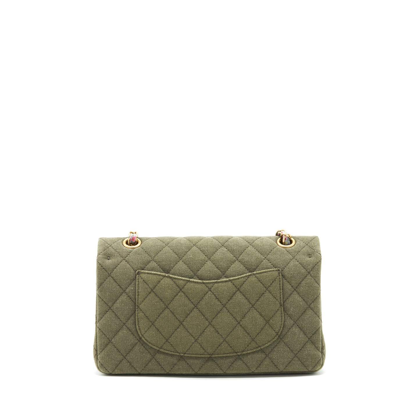 Chanel Cuba Charms classic double flap GHW Green Canvas Key Chain Green Ghw