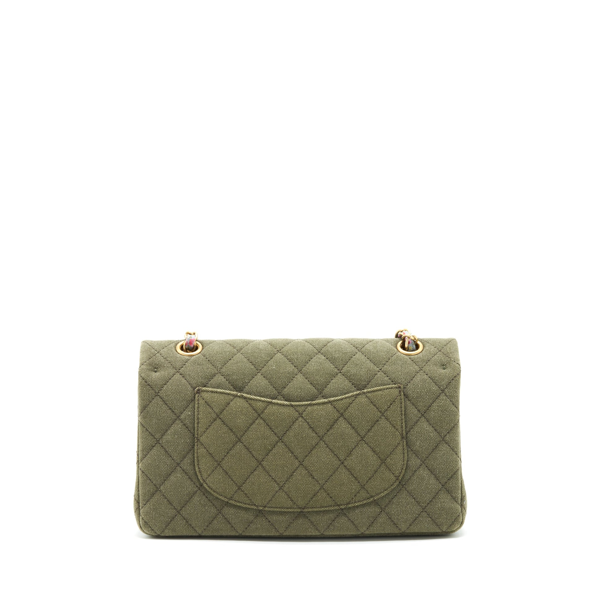 Chanel Cuba Charms classic double flap GHW Green Canvas Key Chain Green Ghw