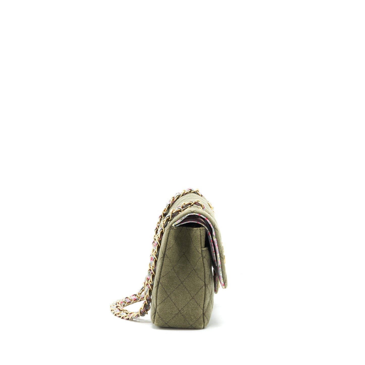 Chanel Cuba Charms classic double flap GHW Green Canvas Key Chain Green Ghw